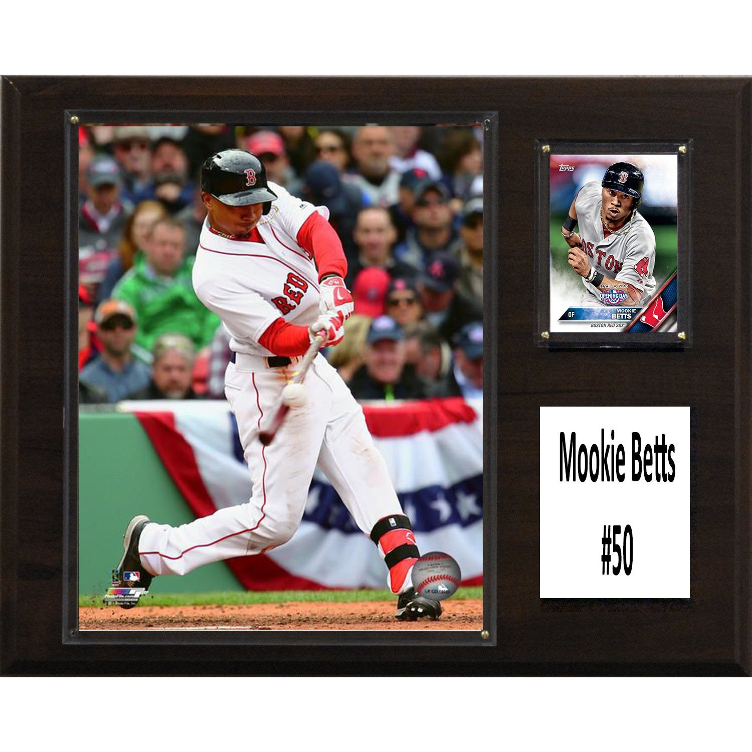 C&I Collectables MLB Boston Red Sox Mookie Betts Player Plaque, Brown, 12" x 15"