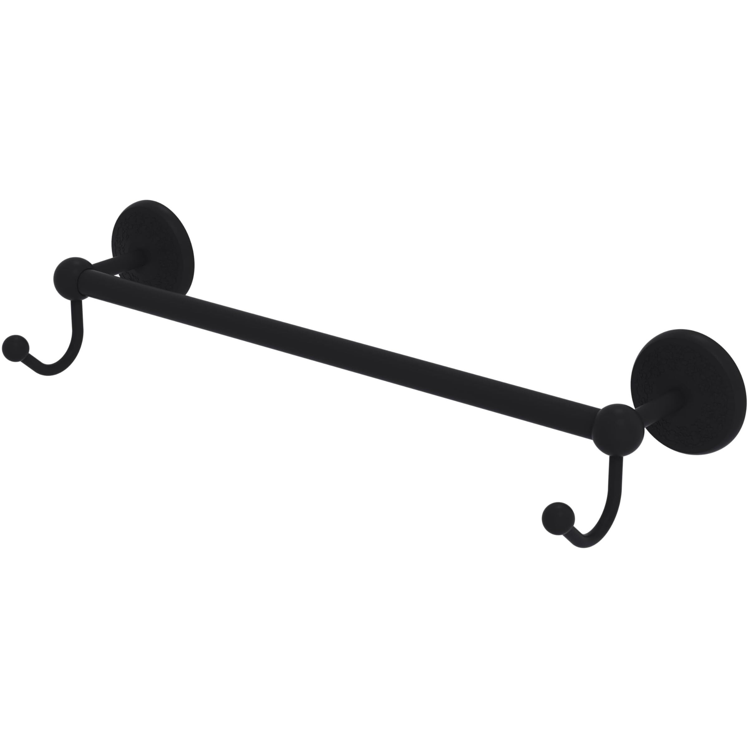 Allied Brass PMC-41-18-HK Prestige Monte Carlo Collection 18 Inch Integrated Hooks Towel Bar, 18", Matte Black