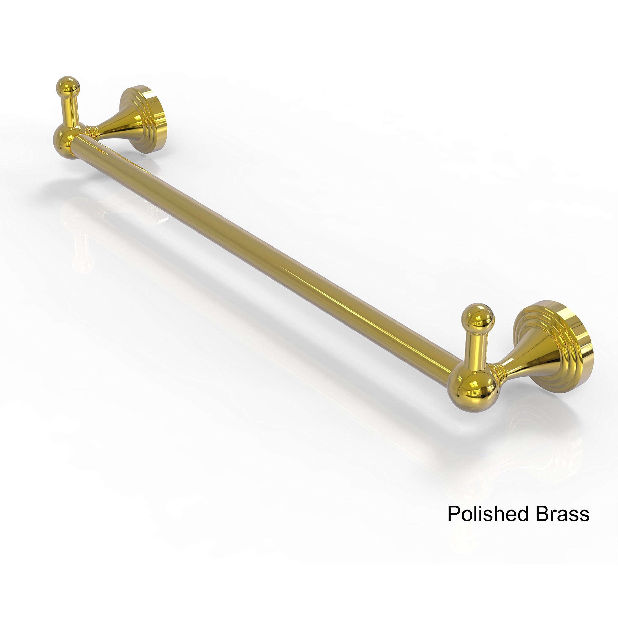 Allied Brass SG-41-30-PEG Sag Harbor Collection 30 Inch Integrated Hooks Towel Bar, 30", Polished Brass
