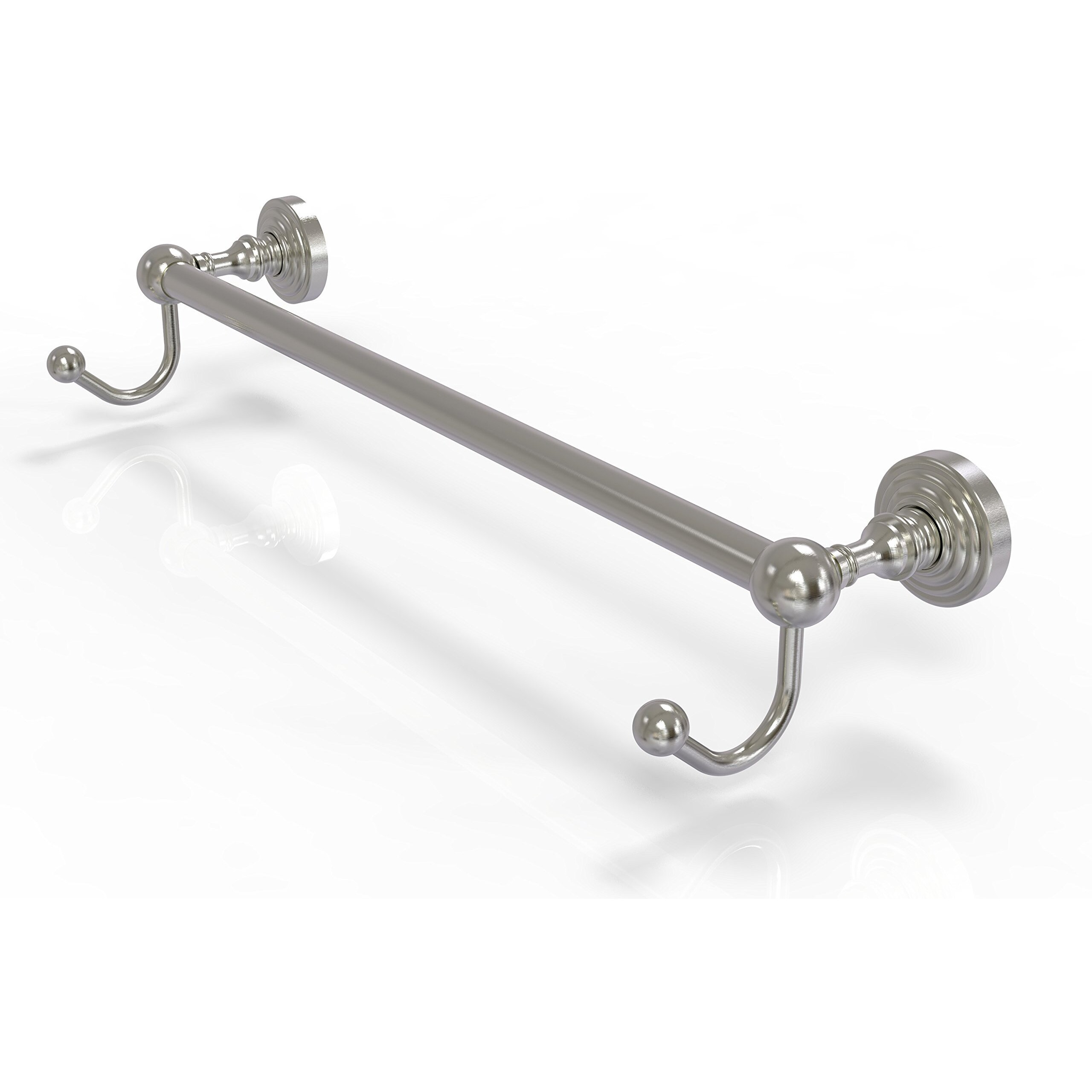 Allied Brass WP-41-36-HK Waverly Place Collection 36 Inch Integrated Hooks Towel Bar, 36", Satin Nickel