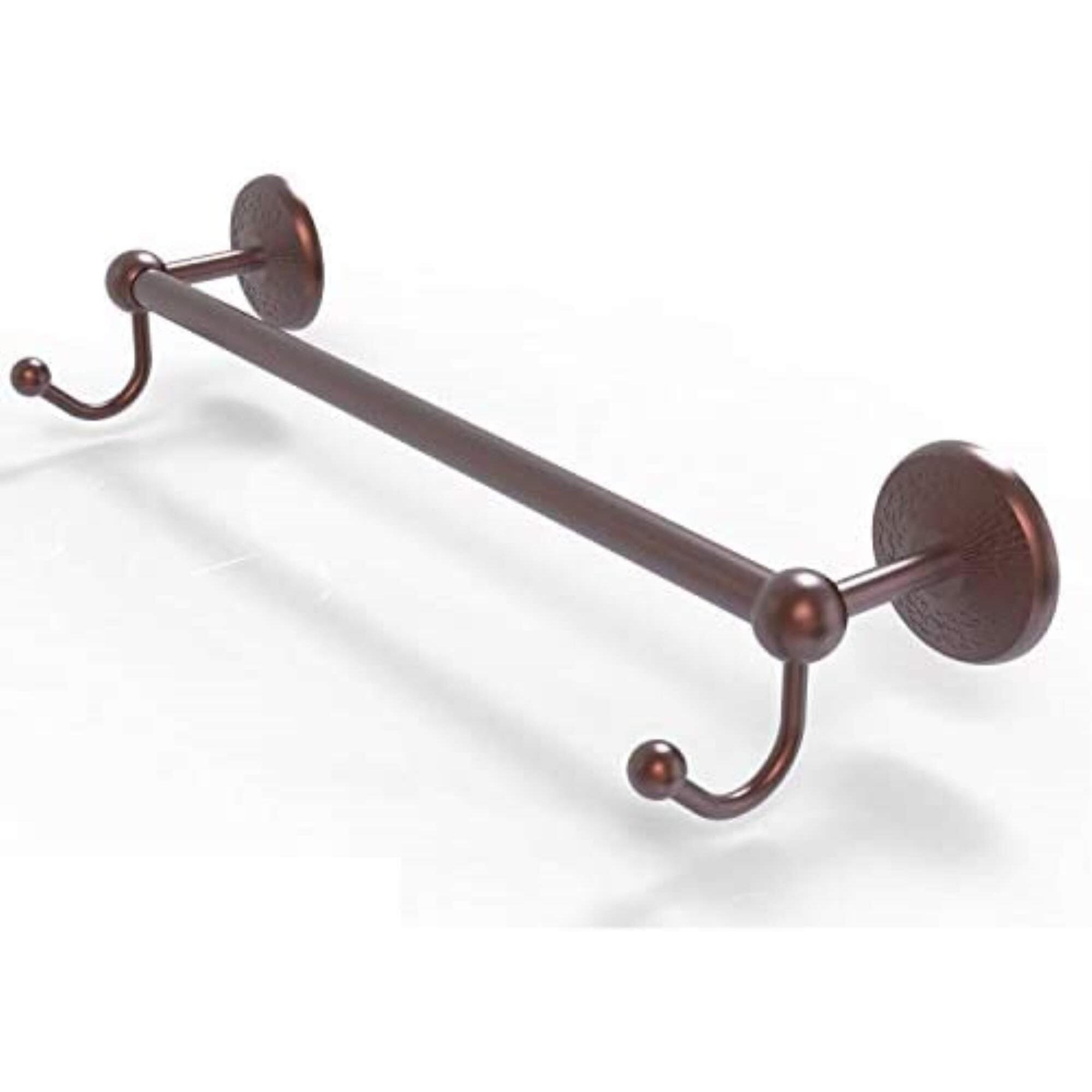 Allied Brass PMC-41-24-HK Prestige Monte Carlo Collection 24 Inch Integrated Hooks Towel Bar, 24", Antique Copper