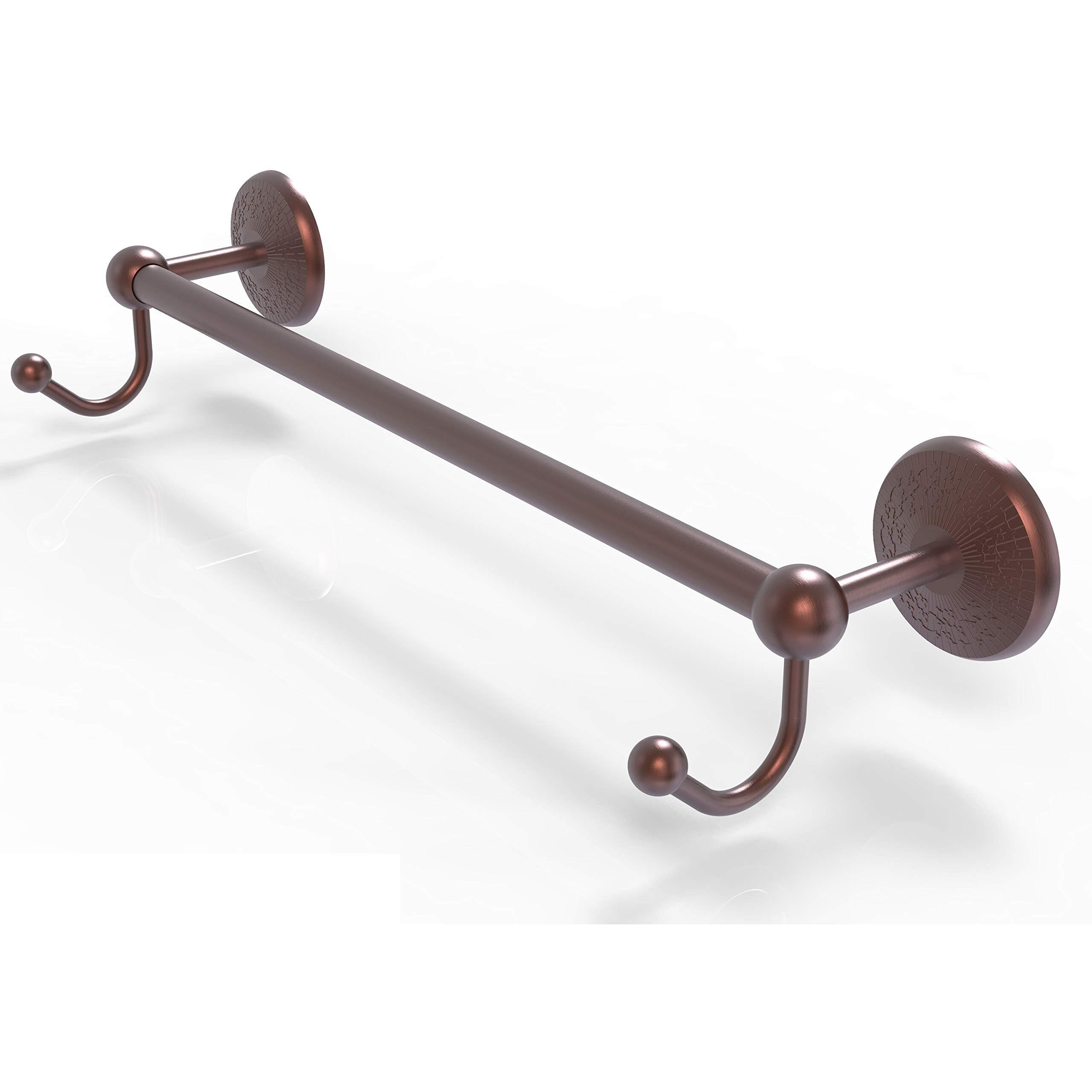 Allied Brass PMC-41-18-HK Prestige Monte Carlo Collection 18 Inch Integrated Hooks Towel Bar, 18", Antique Copper