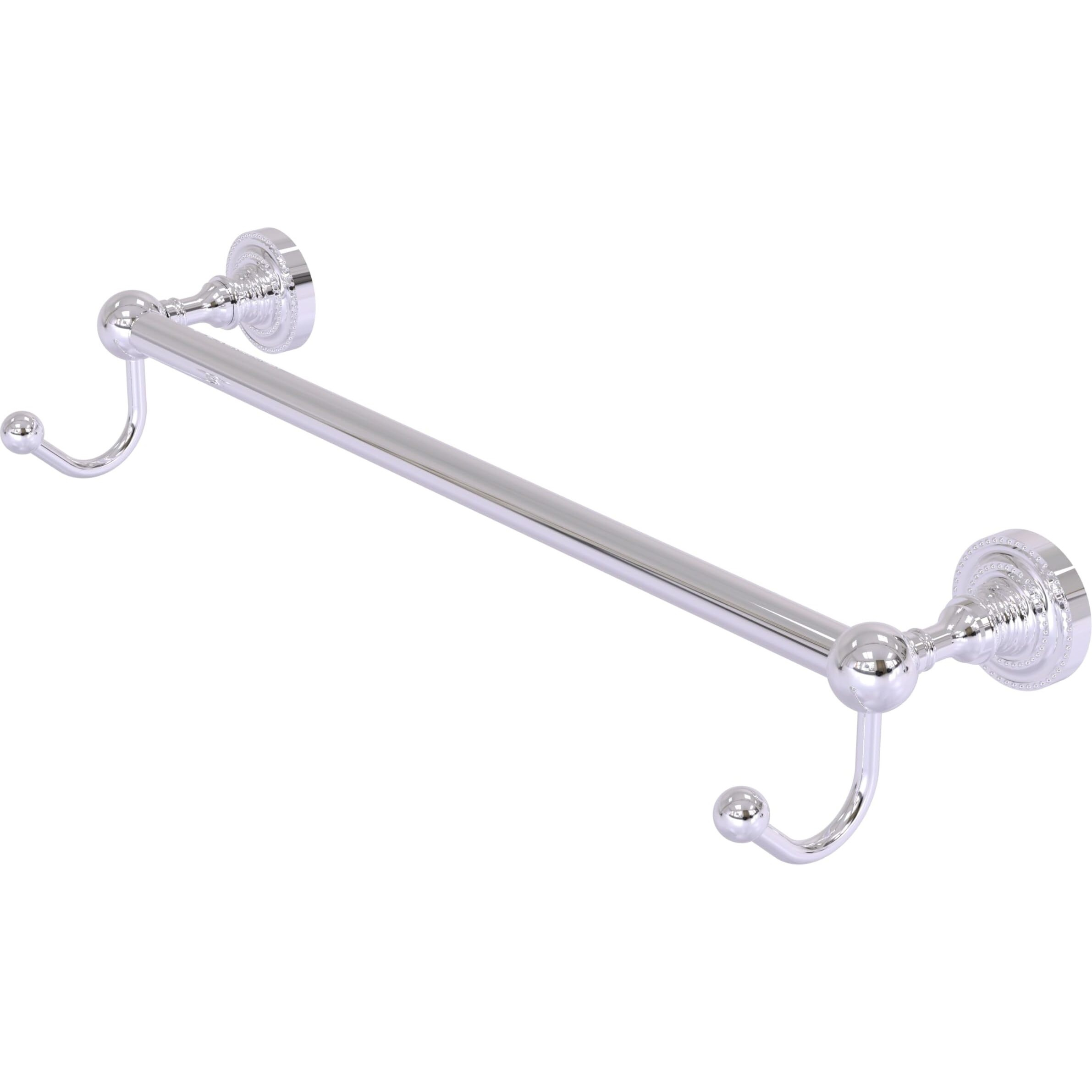 Allied Brass DT-41-30-HK Dottingham Collection 30 Inch Integrated Hooks Towel Bar, 30", Polished Chrome