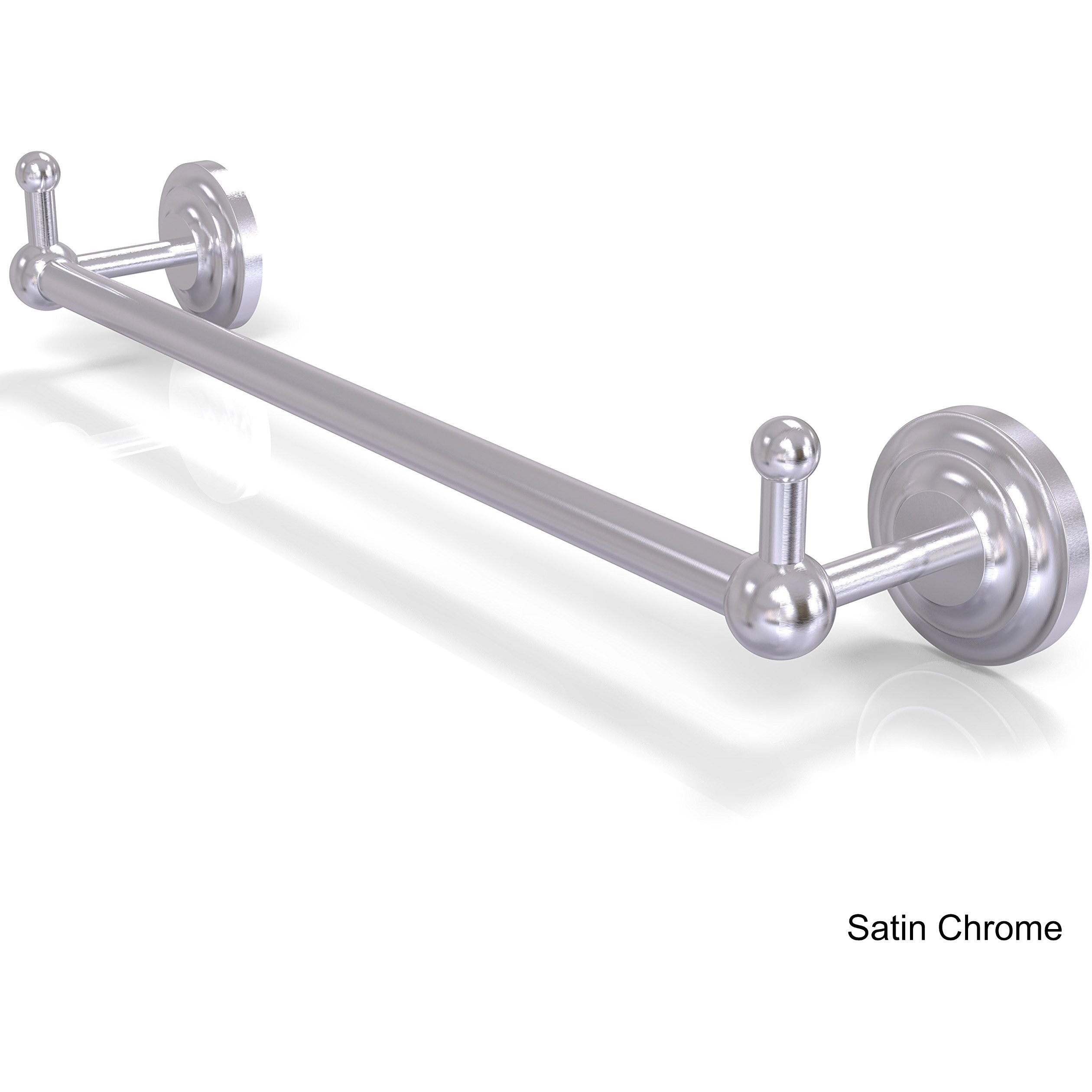 Allied Brass PQN-41-24-PEG Prestige Que 24 Inch Integrated Hooks Towel Bar, 24", Satin Chrome