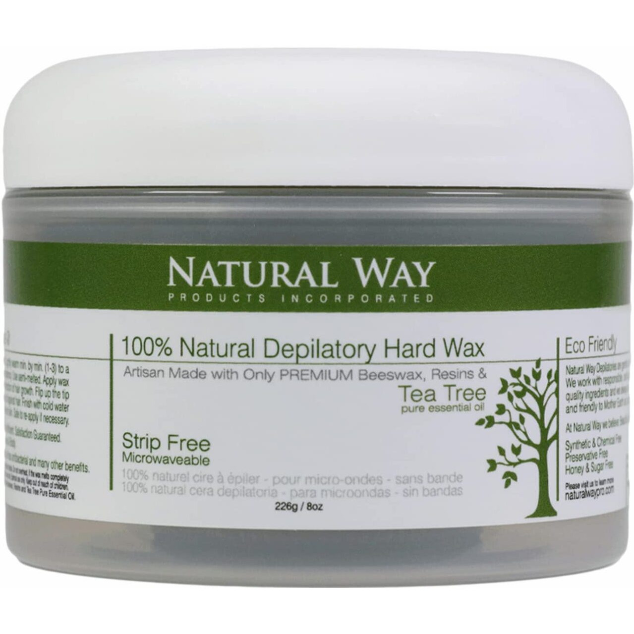 Natural Way Hard Wax Face & Body Waxing | Tea Tree Formula Microwaveable - 8oz