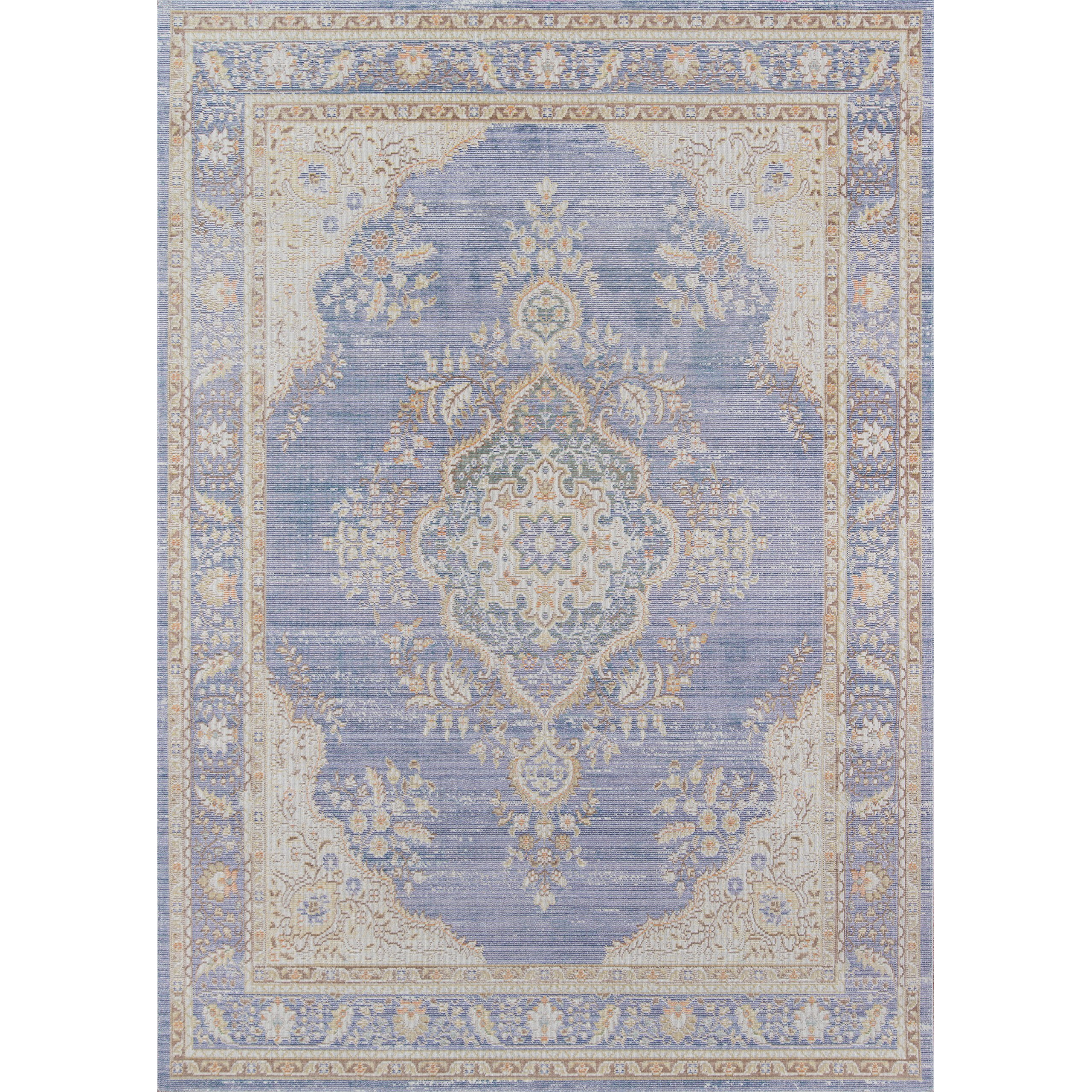 Momeni Rugs Isabella Traditional Medallion Flat Weave Area Rug, 7'10" X 10'6", Periwinkle