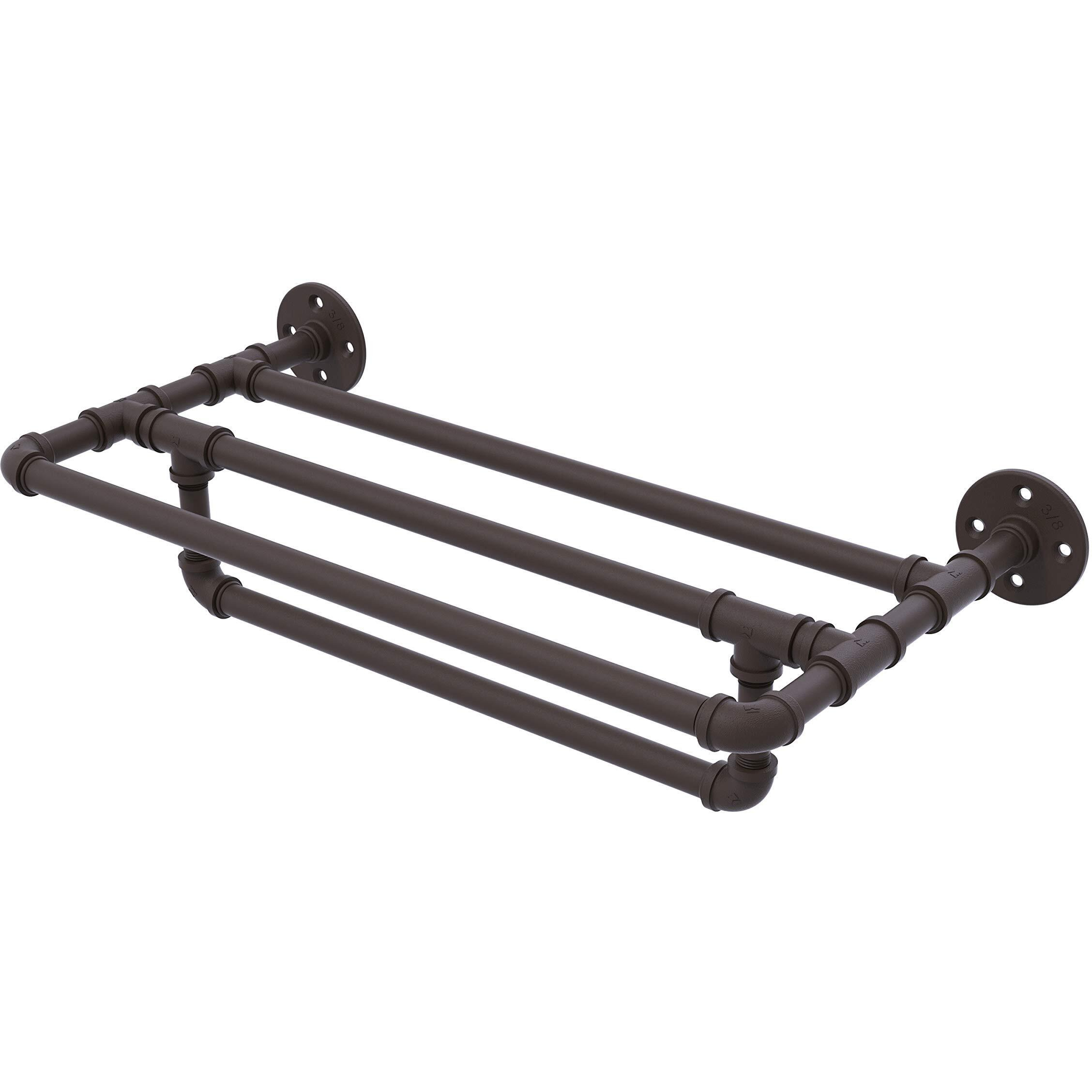 Allied Brass P-240-36-TSTB Pipeline Collection 36 Inch Wall Mounted Bar Towel Shelf, 36", Oil Rubbed Bronze