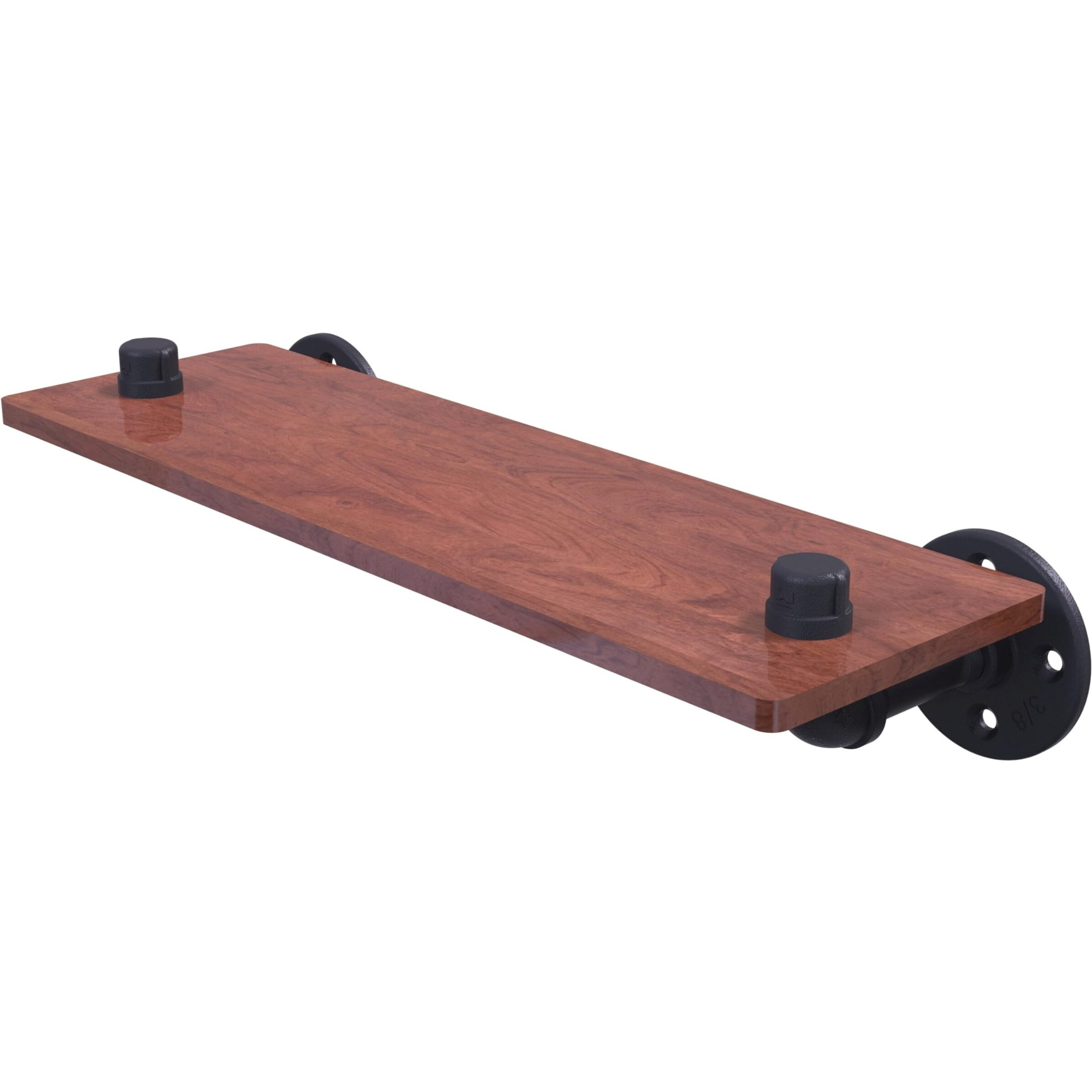 Allied Brass P-450-16-WS-BKM Pipeline Collection 16 Inch Ironwood Shelf, 16", Matte Black