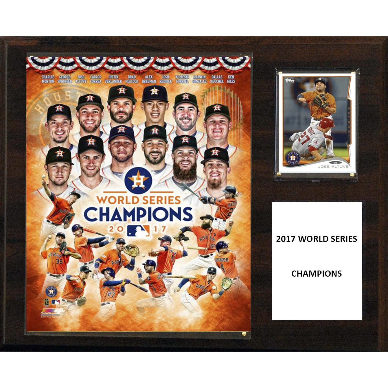 C&I Collectables MLB Houston Astros Mens 1215WS17MLB 12&quotX15" Houston Astros 2017 World Series Champions, Brown, N/A