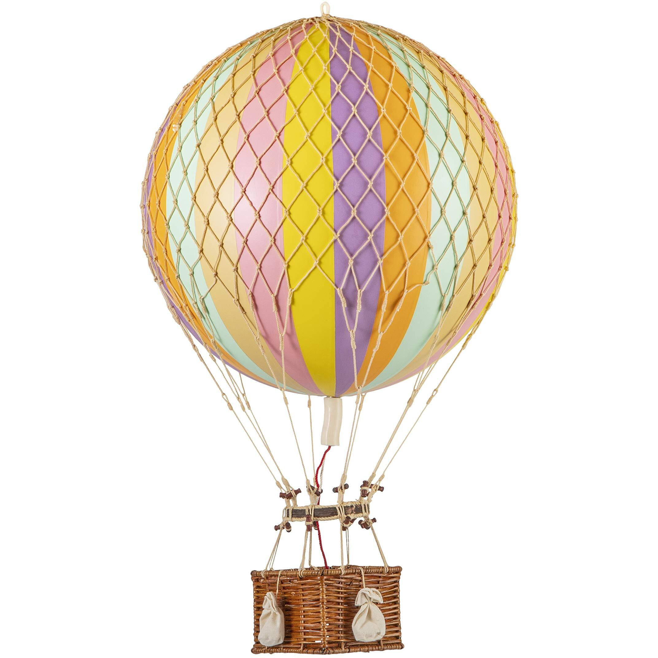 Authentic Models, Royal Aero Air Balloon, Hanging Home Decor - 22 Inch Height, Historic Hot Air Balloon Model for Home Decor, Detailed Vintage Decorations to Hang from Ceiling - Rainbow Pastel