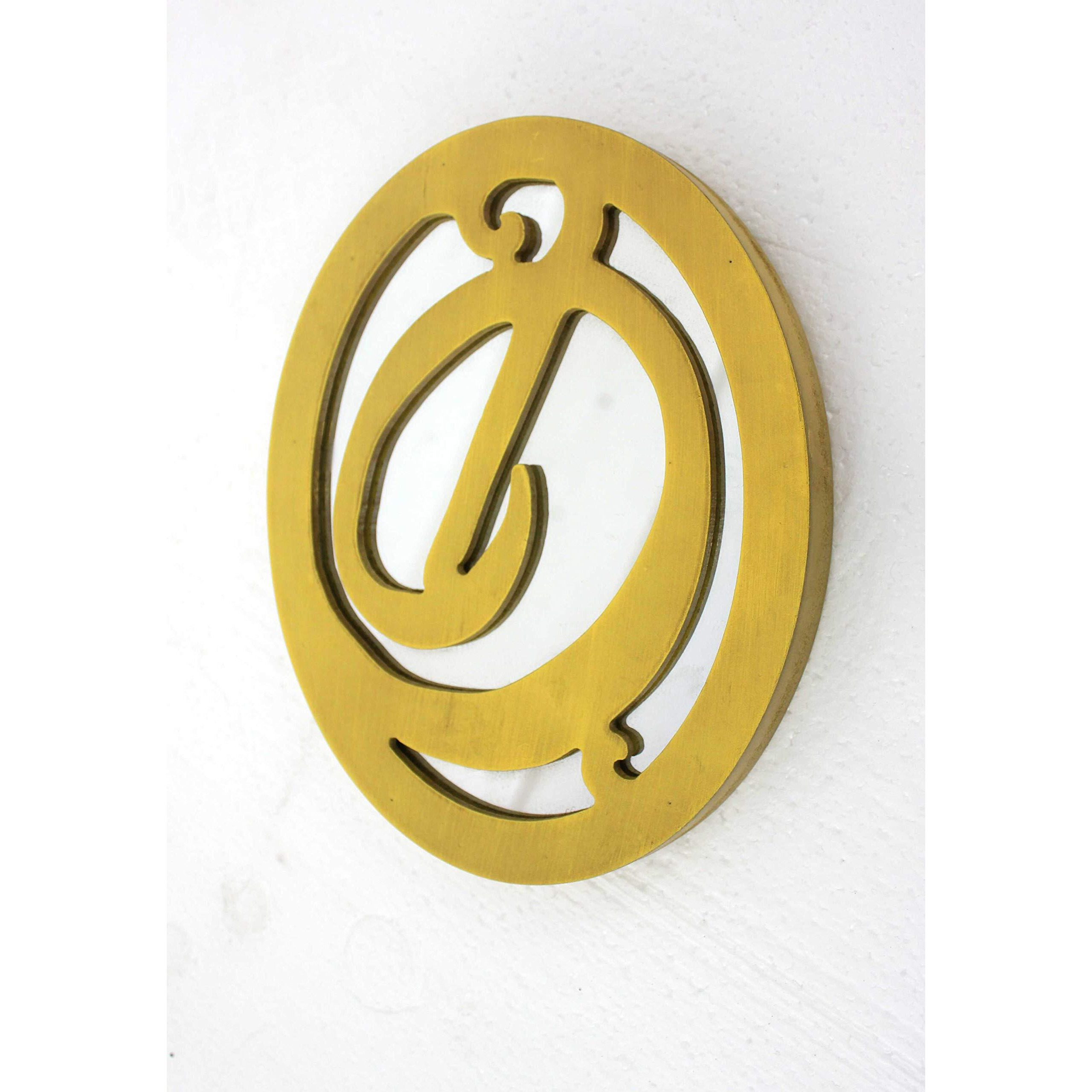 HomeRoots Wood 1" x 7.75" x 9.5" Yellow, Cottage Style, Wall Decor - Letter D