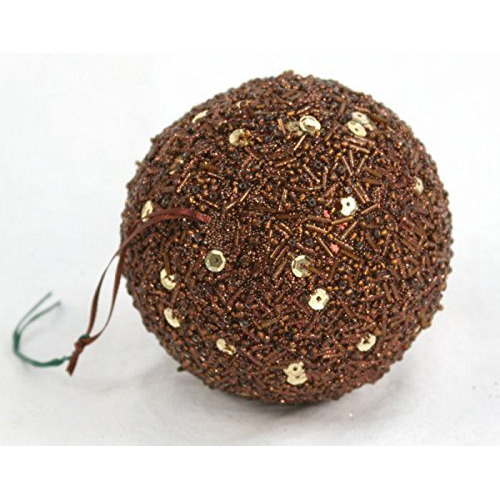 Distinctive Designs XO-552-FG 100 mm Sequin Ball Ornament44 Brown