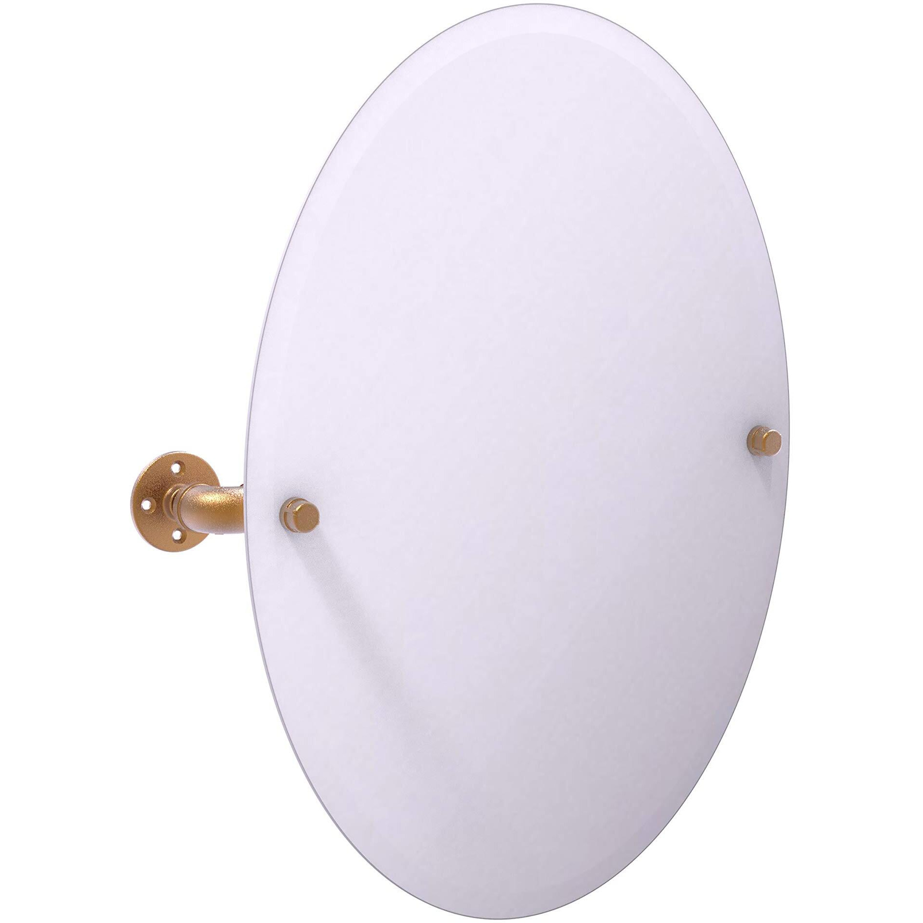 Allied Brass Pipeline Collection Frameless Oval Mounted Tilt Wall Mirror, Brushed Bronze