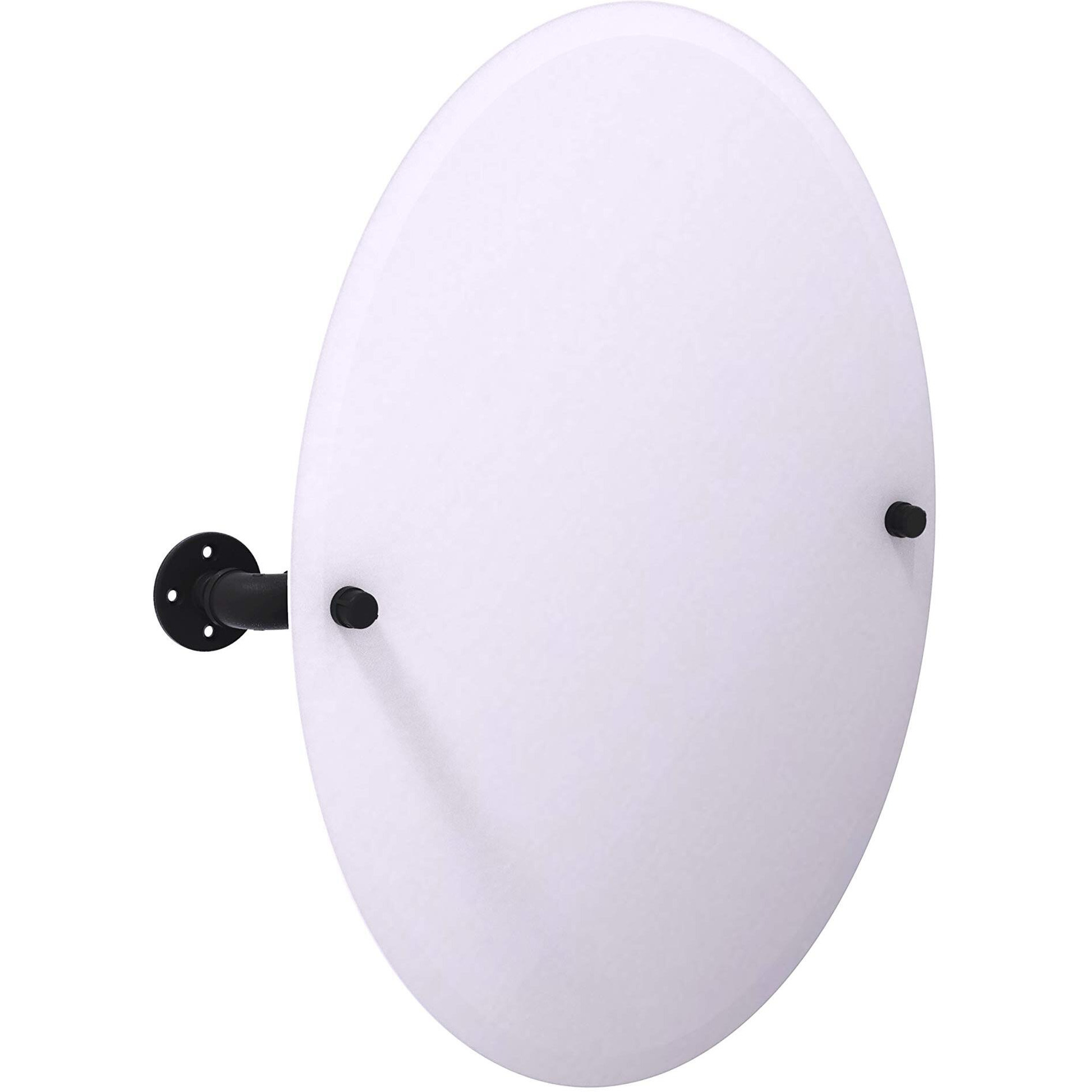 Allied Brass Pipeline Collection Frameless Oval Mounted Tilt Wall Mirror, Matte Black