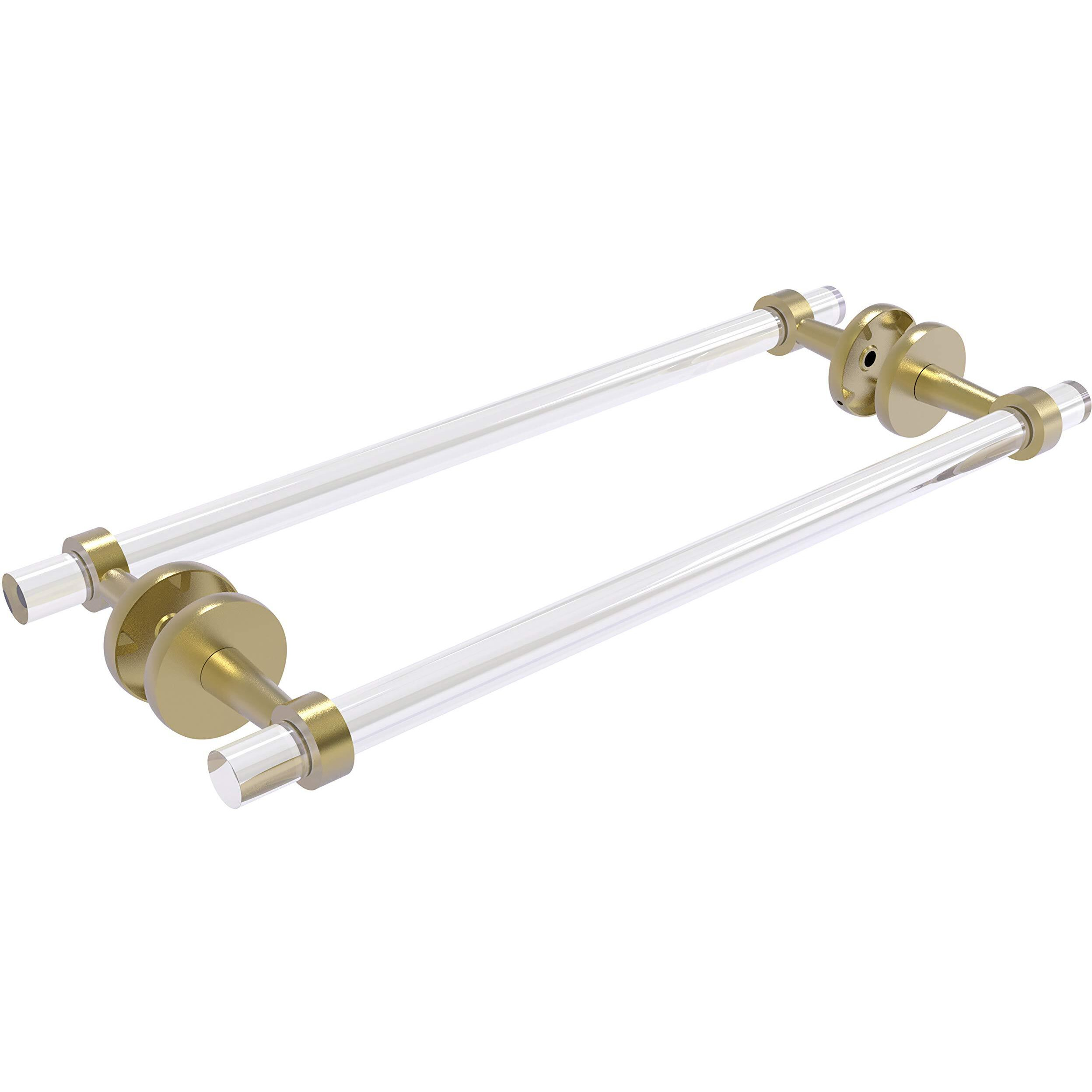 Allied Brass CV-41-BB-18 Clearview Collection 18 Inch Back Shower Door Towel Bar, Satin Brass