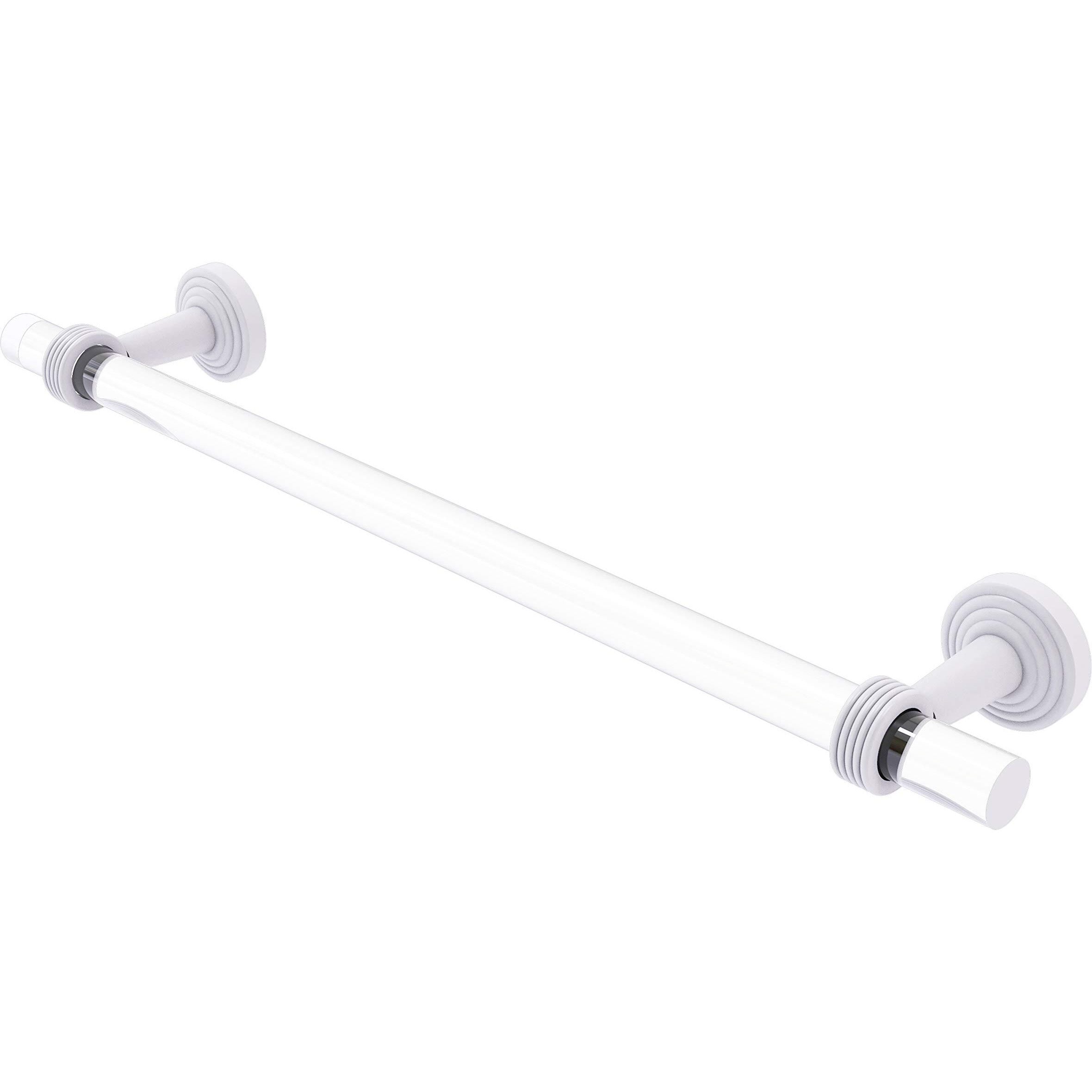 Allied Brass PB-41G-18 Pacific Beach Collection 18 Inch Groovy Accents Towel Bar, Matte White