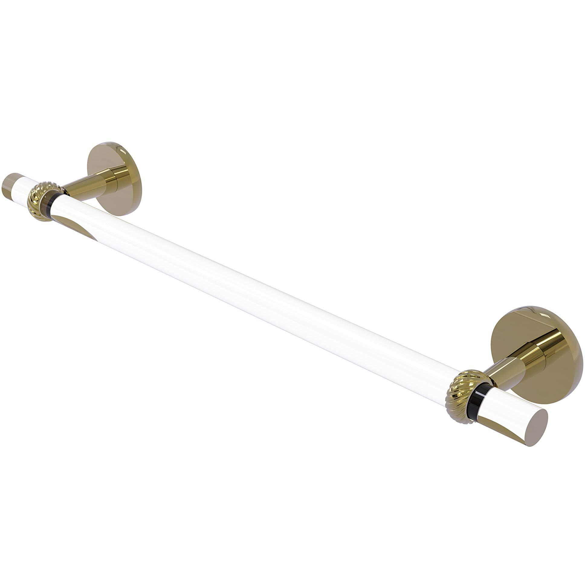 Allied Brass CV-41T-36 Clearview Collection 36 Inch Twisted Accents Towel Bar, Unlacquered Brass