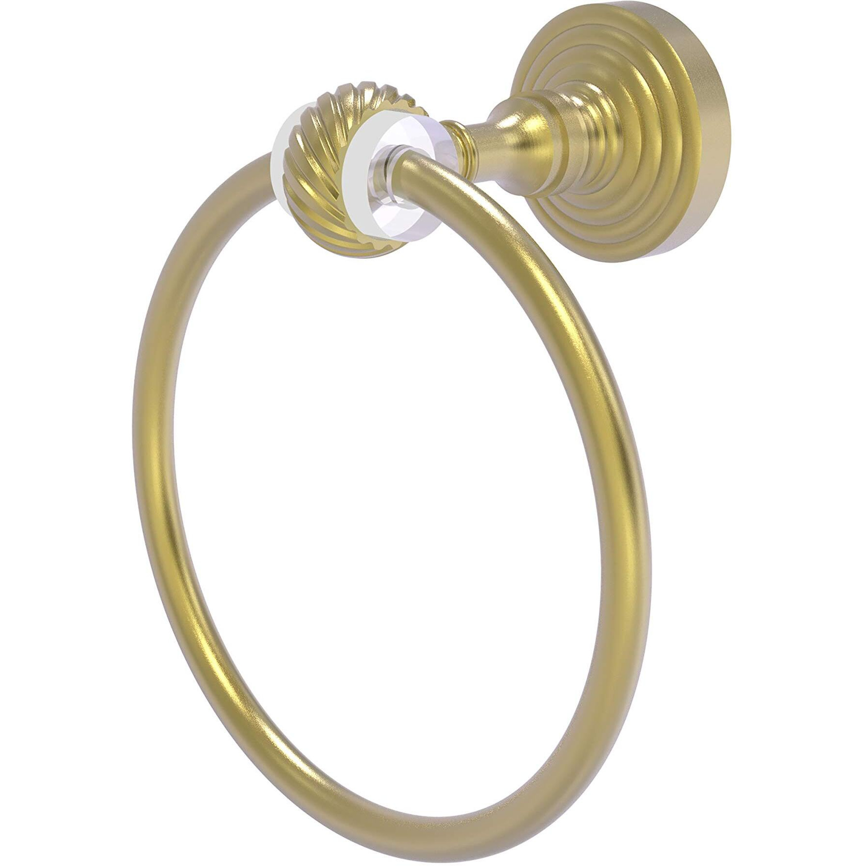 Allied Brass PG-16T Pacific Grove Collection Twisted Accents Towel Ring, Satin Brass