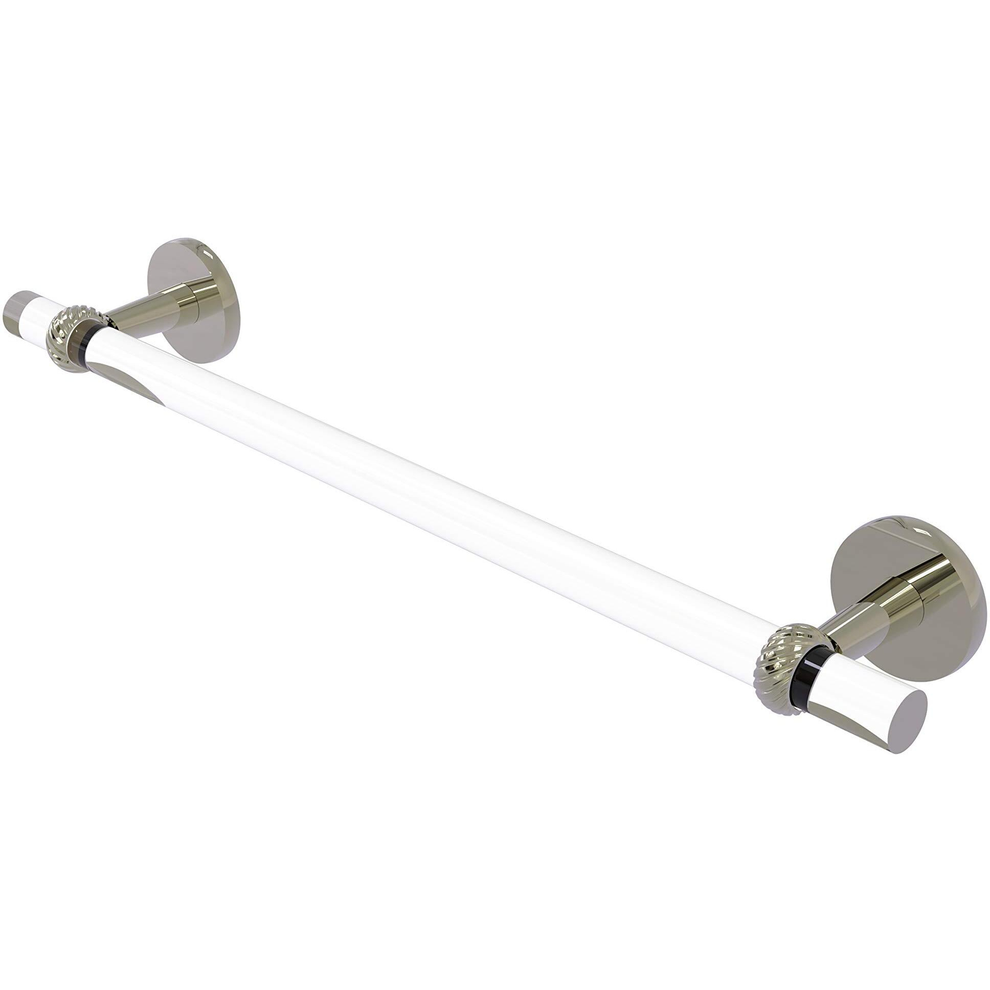 Allied Brass CV-41T-24 Clearview Collection 24 Inch Twisted Accents Towel Bar, Polished Nickel