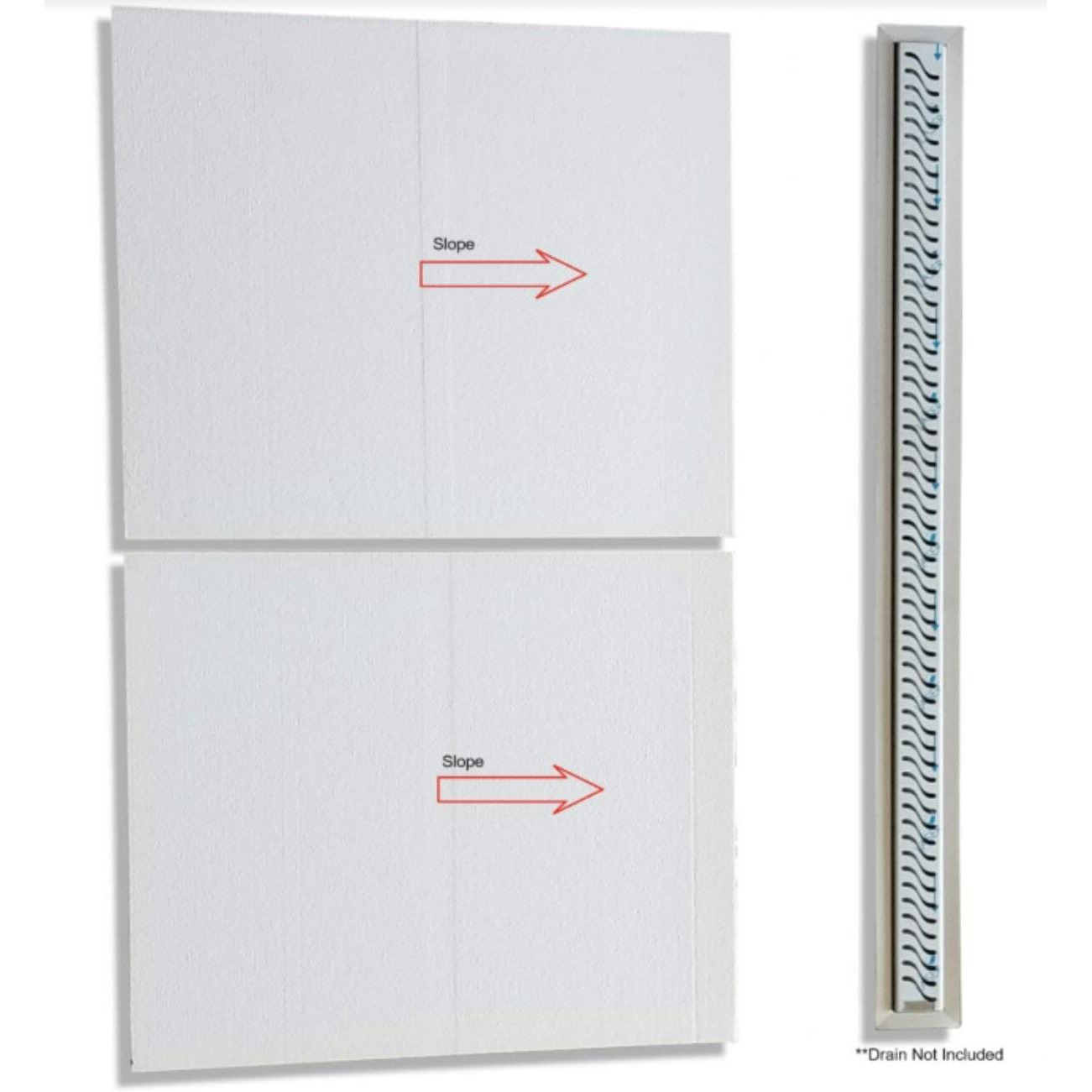 TruSlope LD 49-41L 49.5" x 41" CURBLESS Tray Fit up to 48" Linear Drain