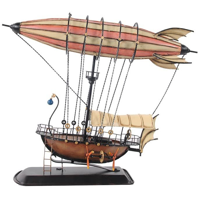 Old Modern Handicrafts Steampunk Airship Model Ceiling Dcor, One Size, Multi - 100% Handcrafted - 14" L x 5" W x 12" H Inches