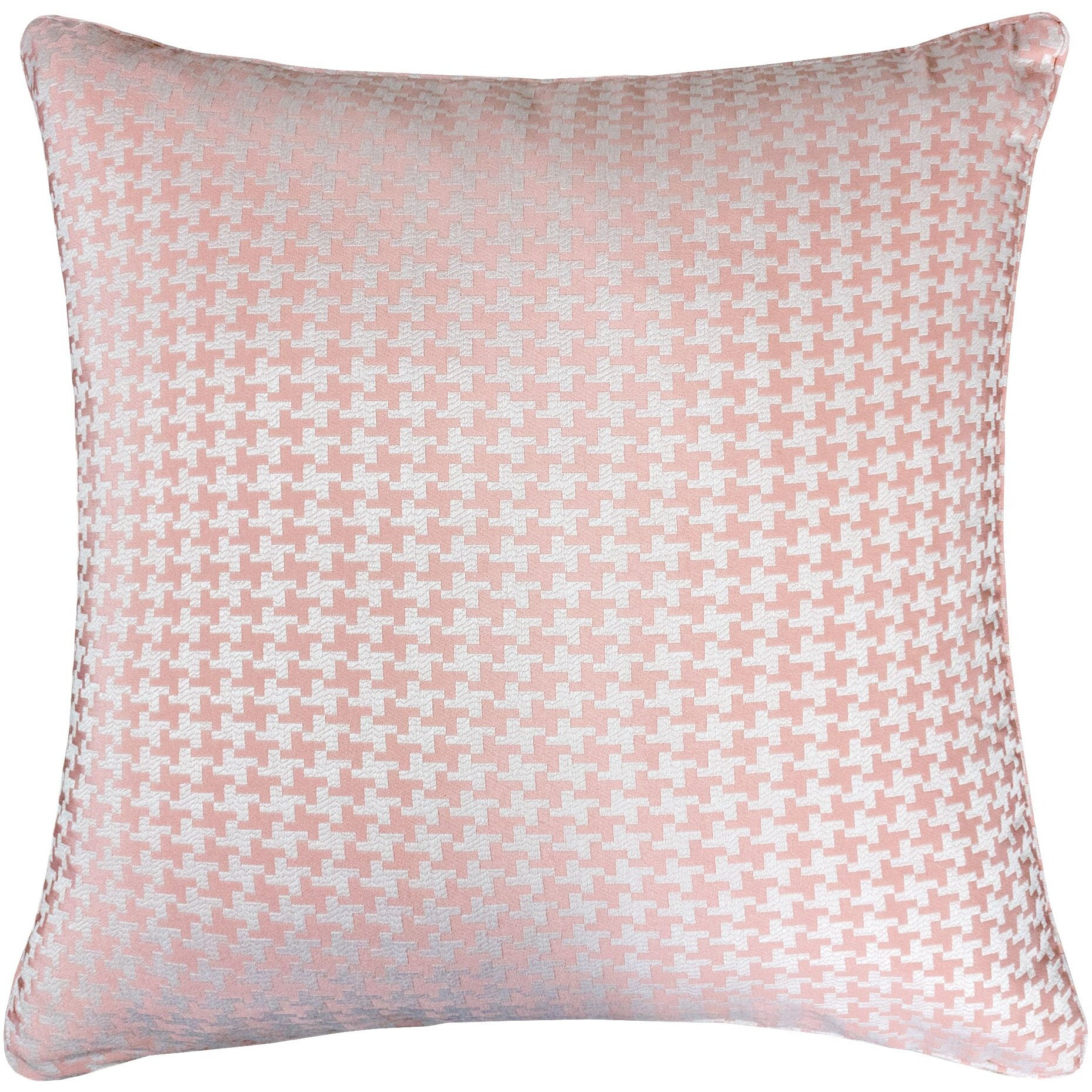 Diamond Patterned Jacquard Decorative Rose Pink Pillow - Down alternative Filled