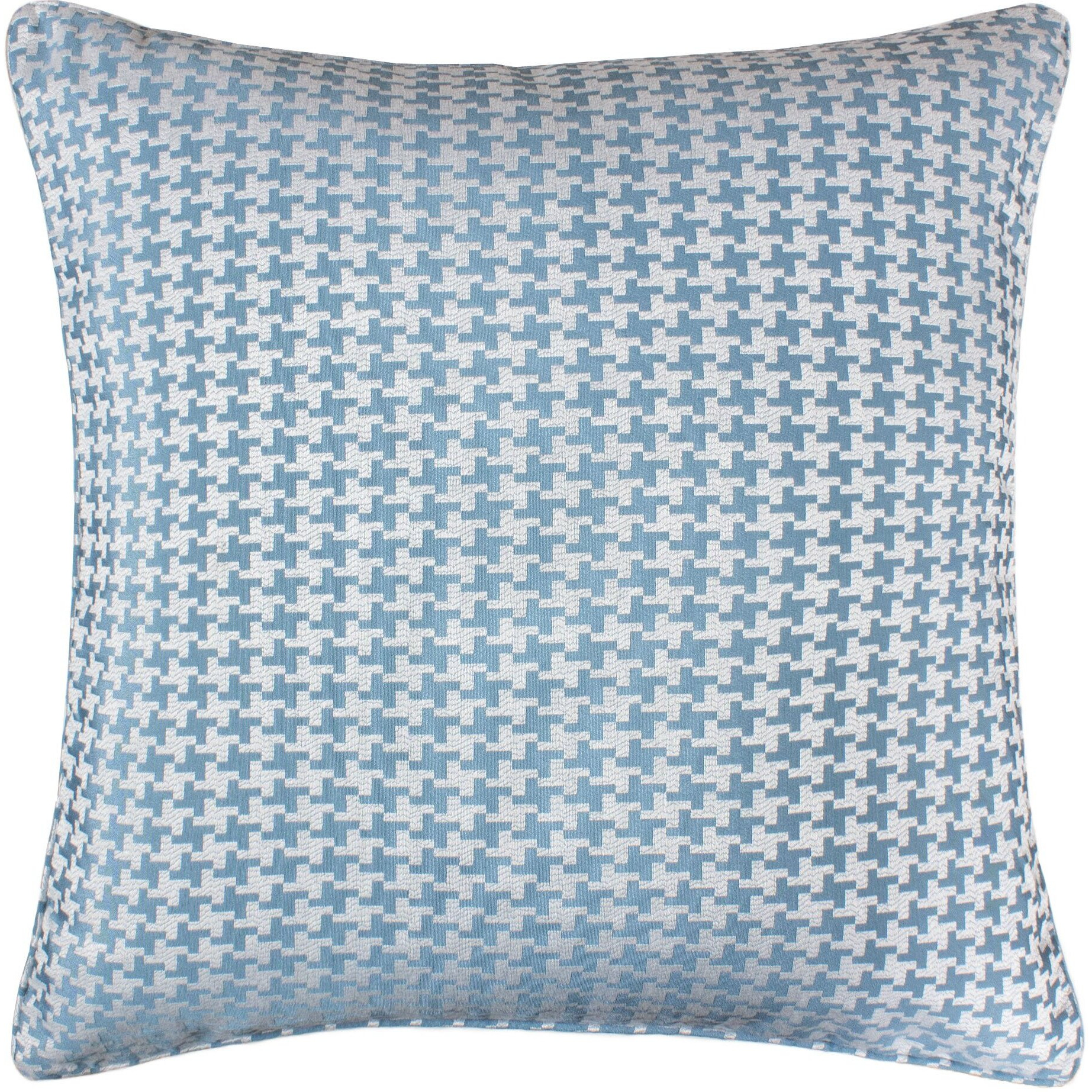 Diamond Patterned Jacquard Decorative Turquoise Pillow - Down alternative Filled