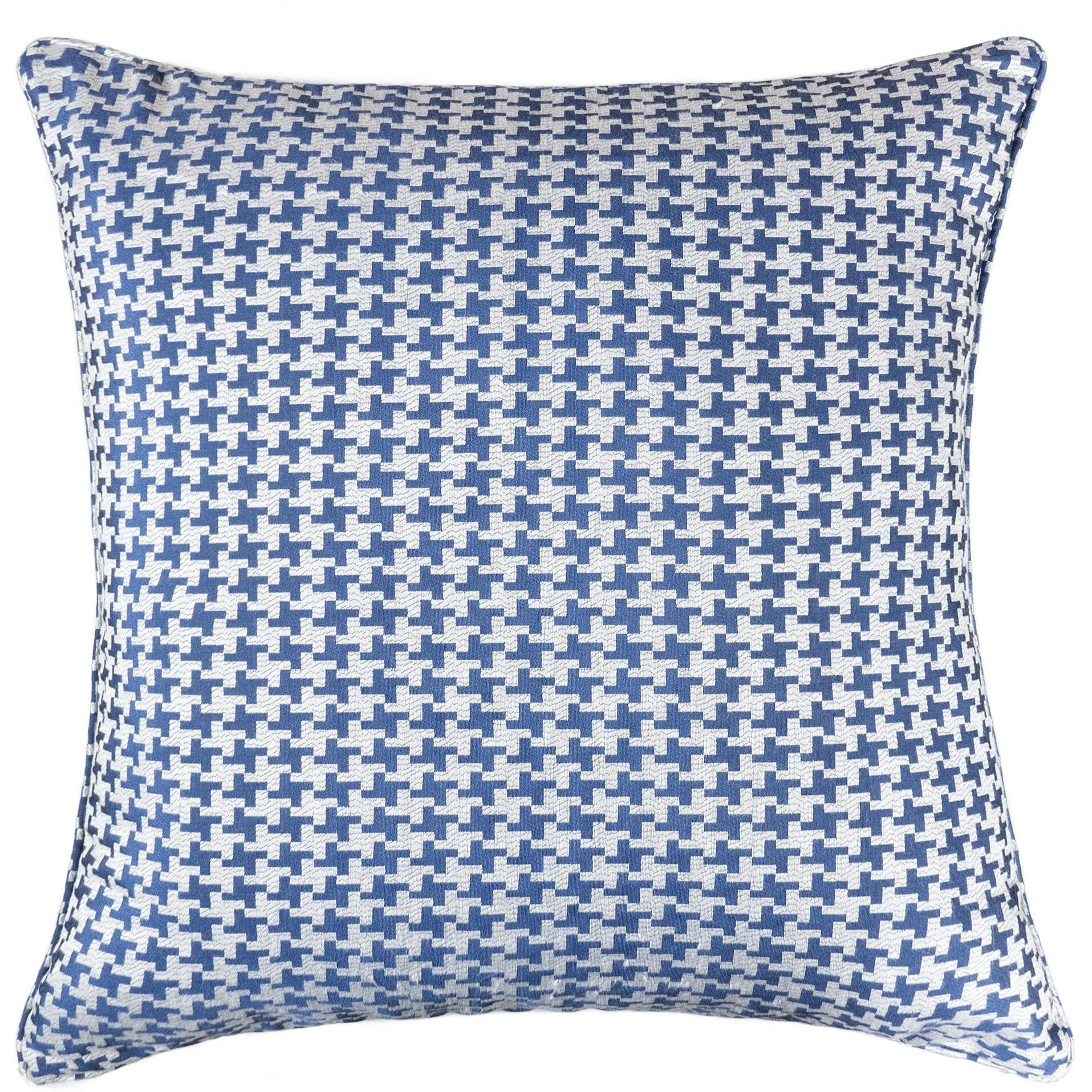 Diamond Patterned Jacquard Decorative Navy Pillow - Down alternative Filled