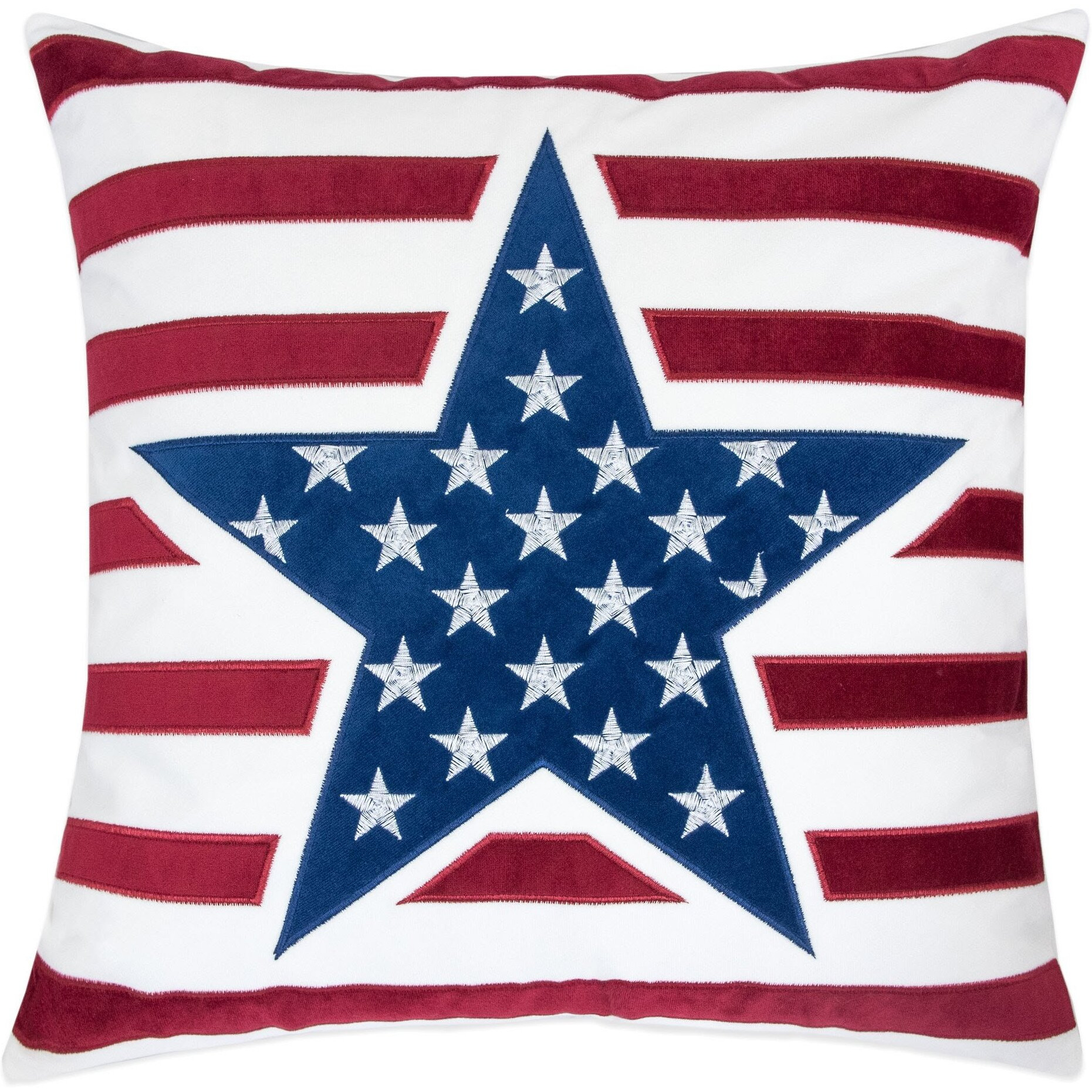USA, Independence Day Velvet Decorative Pillow - Down alternative Filled
