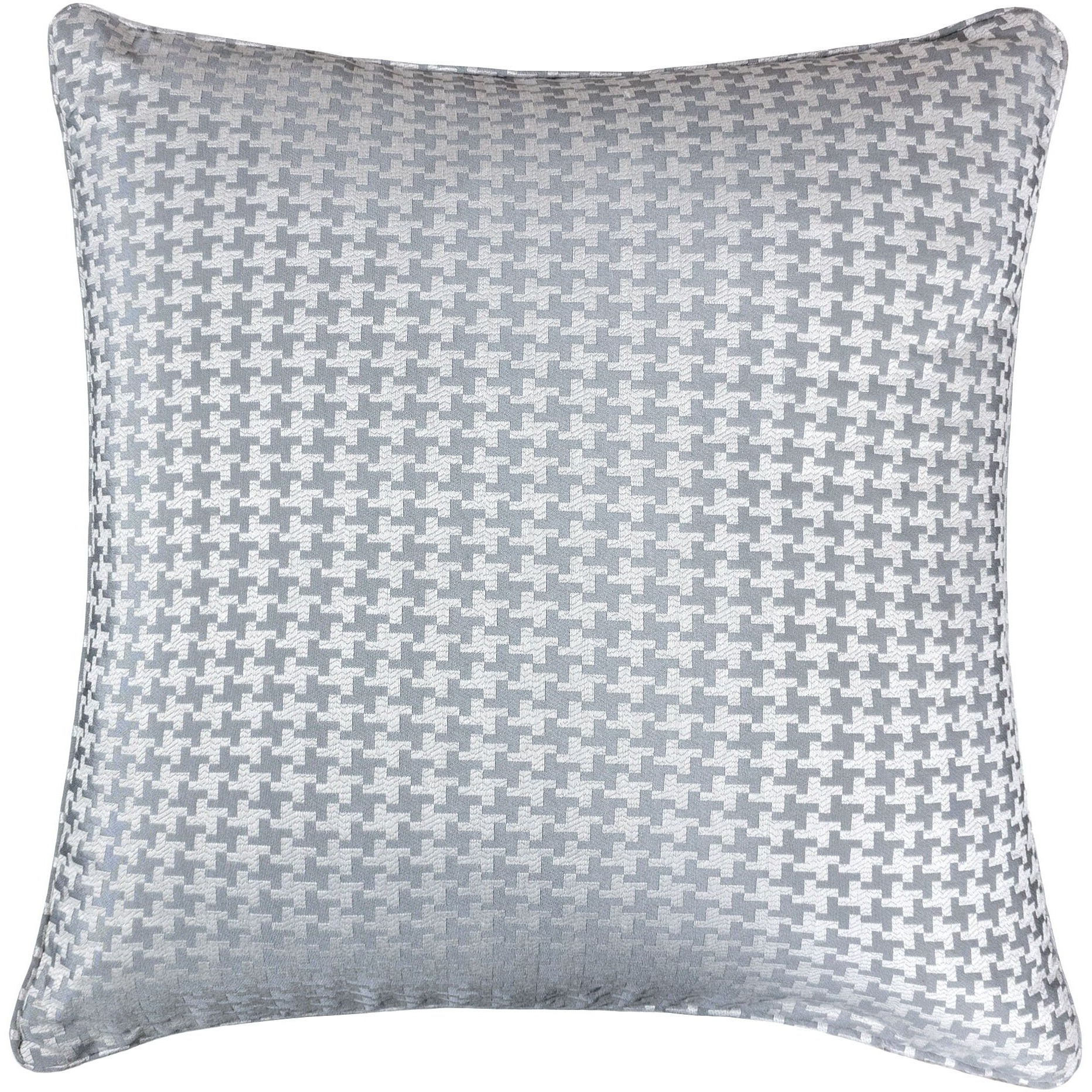 Diamond Patterned Jacquard Decorative Gray Pillow - Down alternative Filled