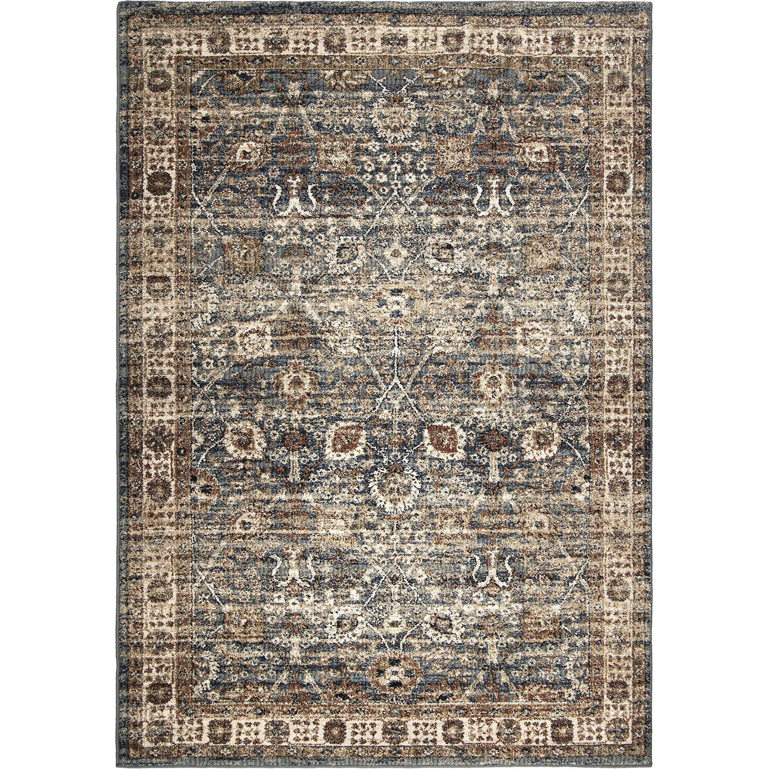 Aria Tree of Life Indoor Area Rug - 7'8" x 10'10" Indigo, Traditional Intricate Floral-Patterned Design, Stain-Resistant, Easy to Clean, Durable Rug for Living Room, or Bedroom Home Decor