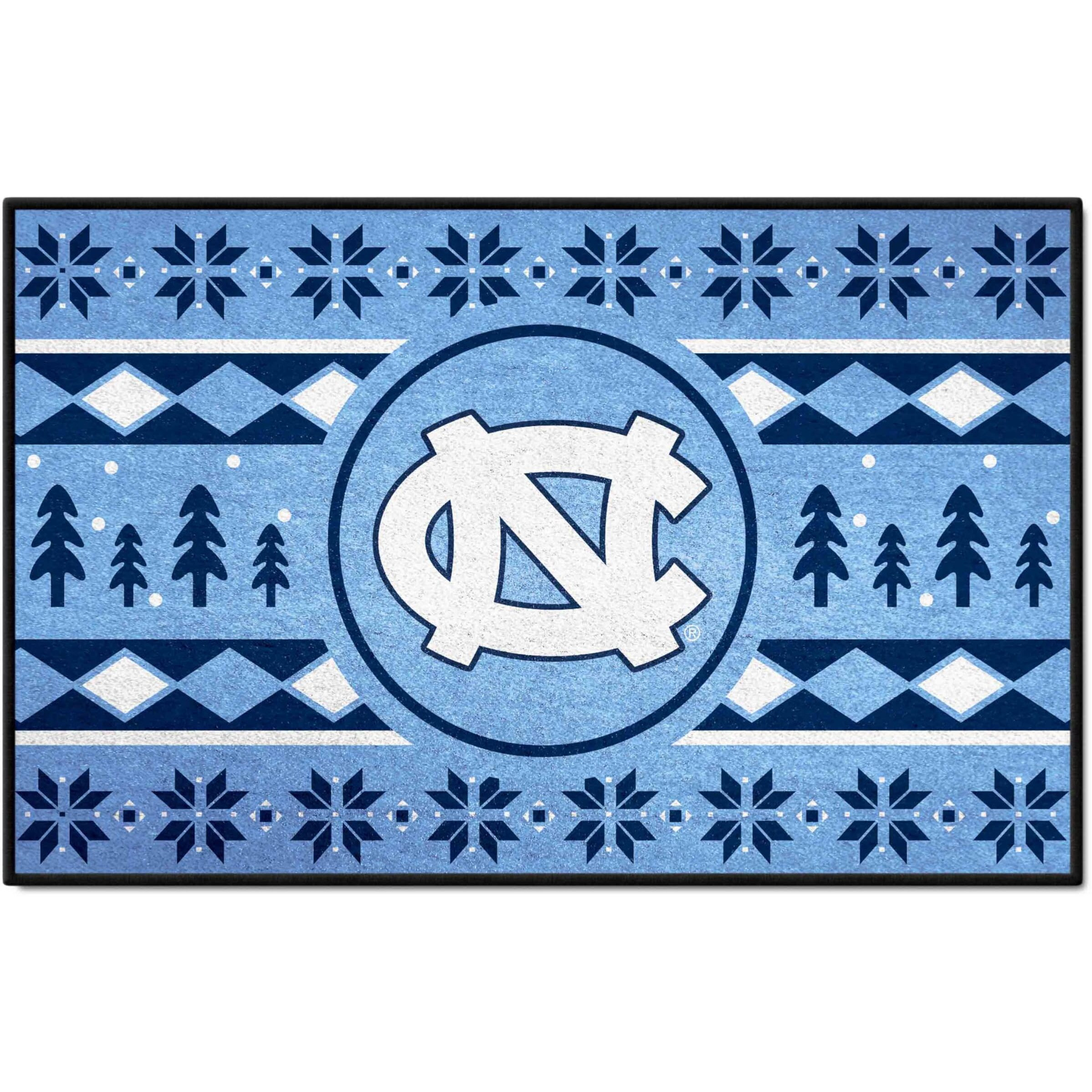 FANMATS 25846 NCAA - North Carolina Tar Heels Holiday Sweater Starter Mat Accent Rug - 19in. x 30in. | Sports Fan Home Decor Rug and Tailgating Mat