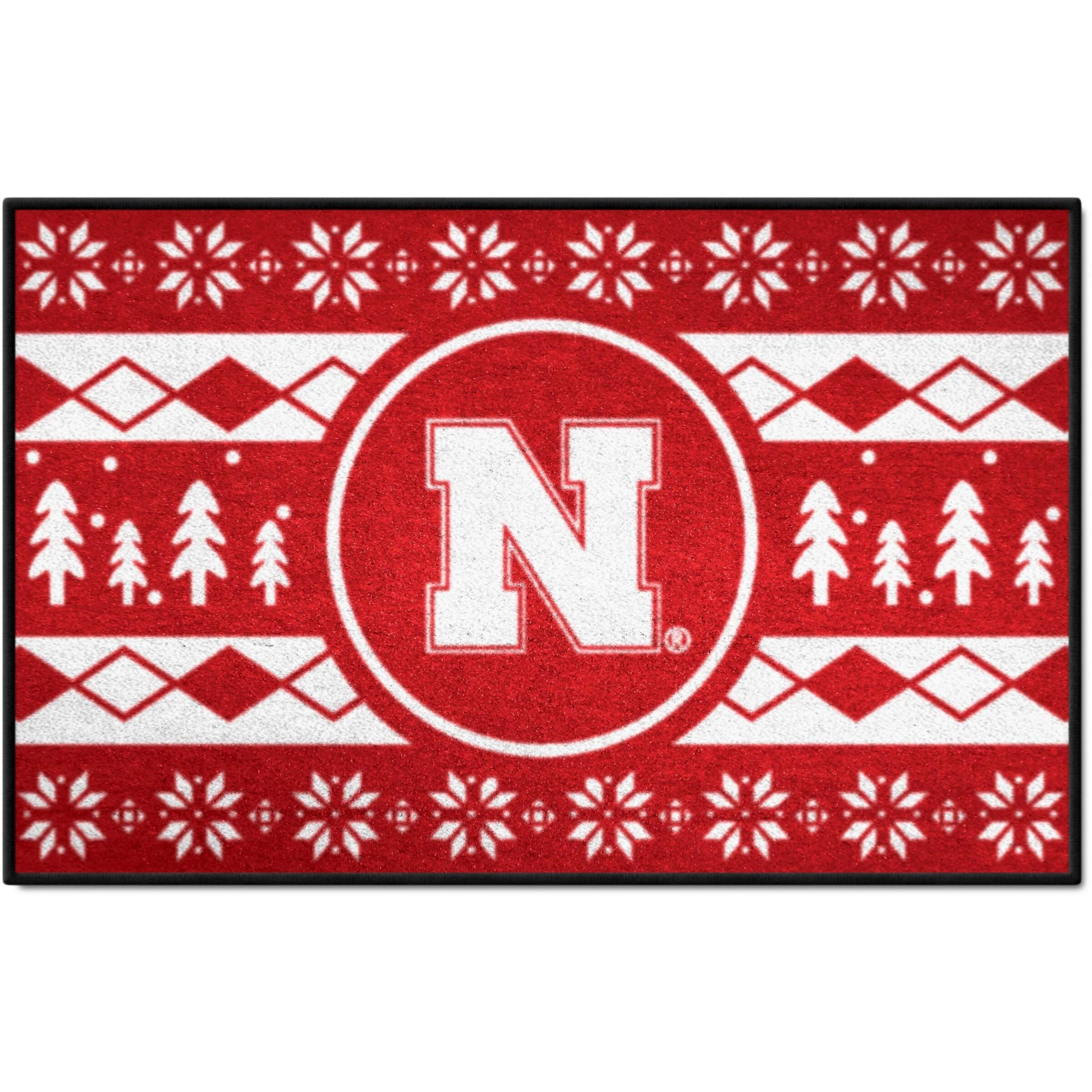 FANMATS 25845 Nebraska Cornhuskers Holiday Sweater Starter Mat Accent Rug - 19in. x 30in. | Sports Fan Home Decor Rug and Tailgating Mat