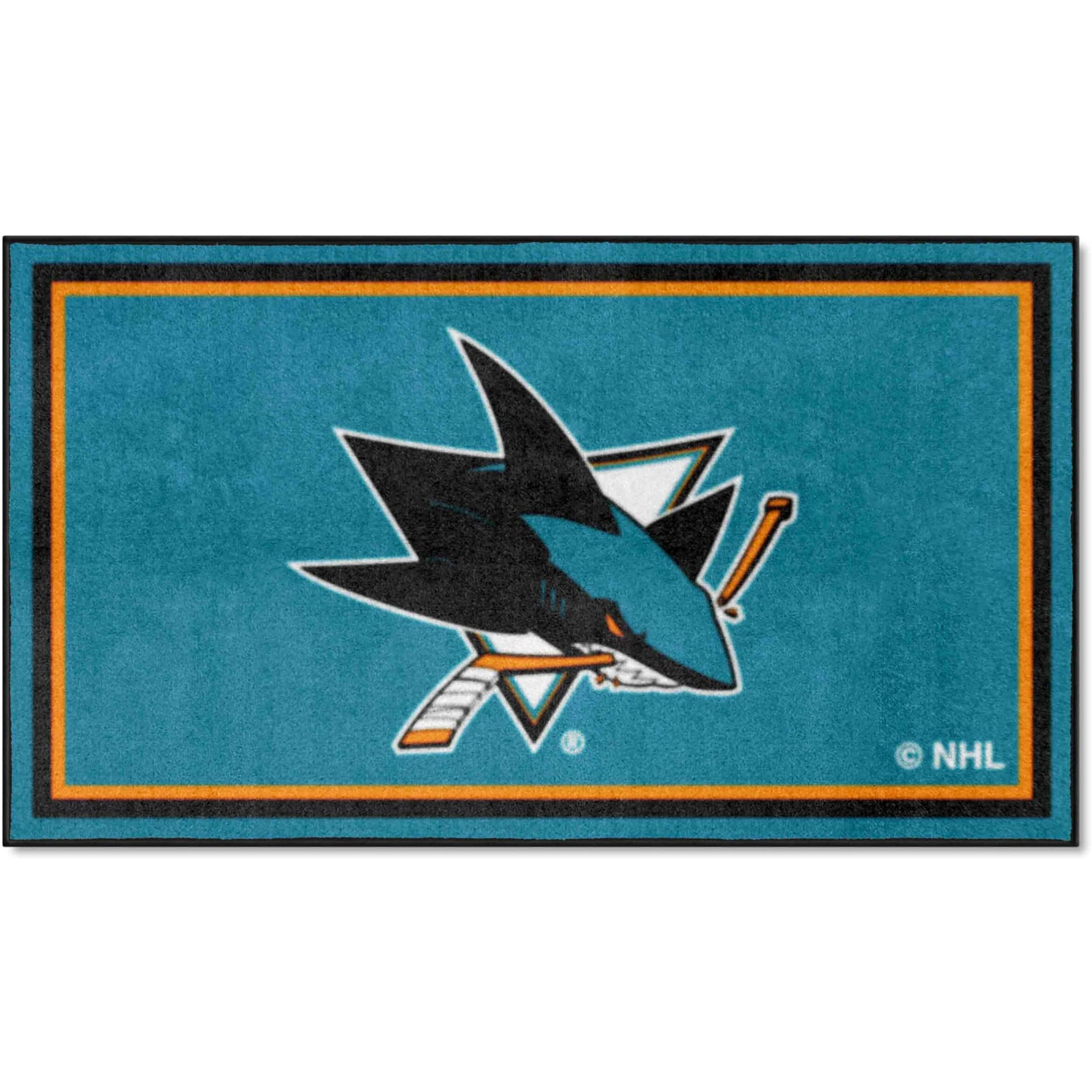 FANMATS 19916 NHL San Jose Sharks 3ft. x 5ft. Plush Area Rug | Sports Fan Area Rug, Home Decor Rug and Tailgating Mat