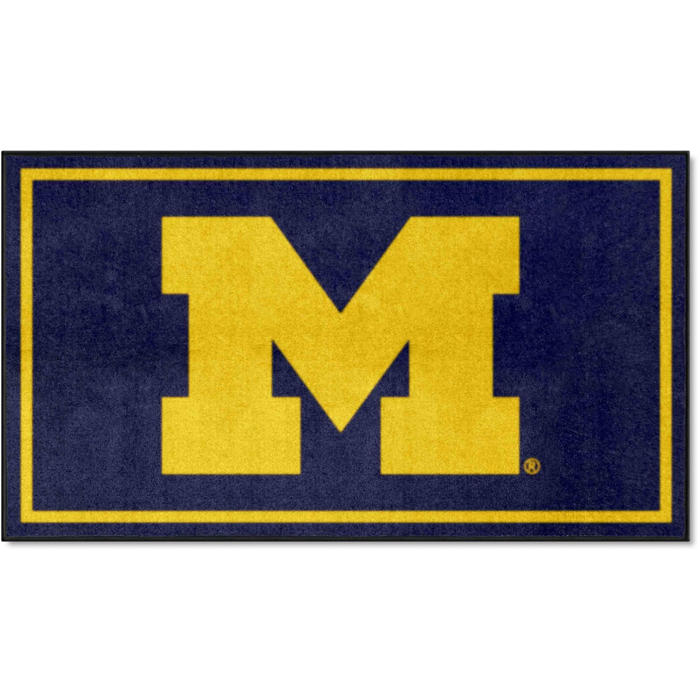 FANMATS 19776 NCAA Michigan Wolverines 3ft. x 5ft. Plush Area Rug | Sports Fan Area Rug, Home Decor Rug and Tailgating Mat