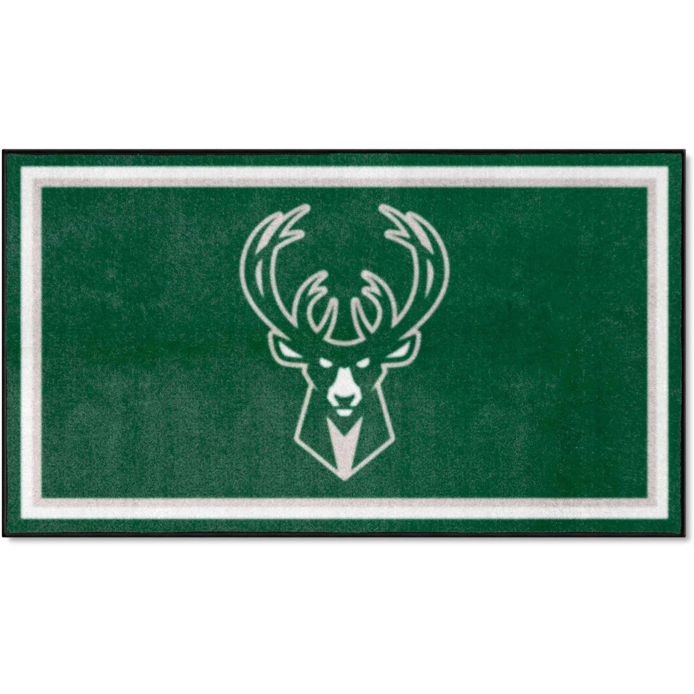 FANMATS 19843 NBA Milwaukee Bucks 3ft. x 5ft. Plush Area Rug | Sports Fan Area Rug, Home Decor Rug and Tailgating Mat