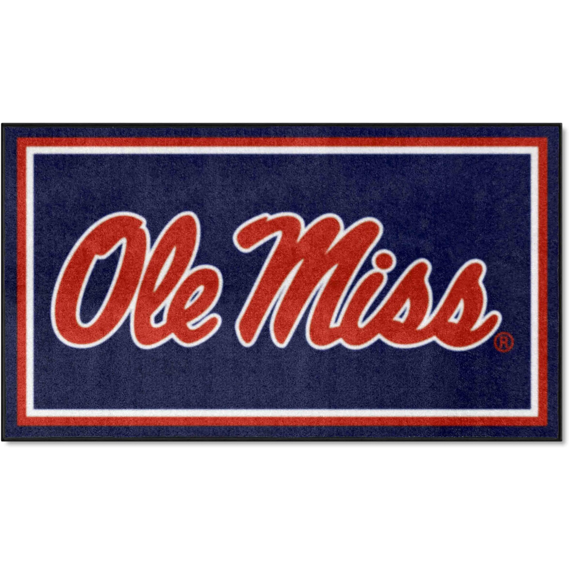FANMATS 19777 NCAA Ole Miss Rebels 3ft. x 5ft. Plush Area Rug | Sports Fan Area Rug, Home Decor Rug and Tailgating Mat