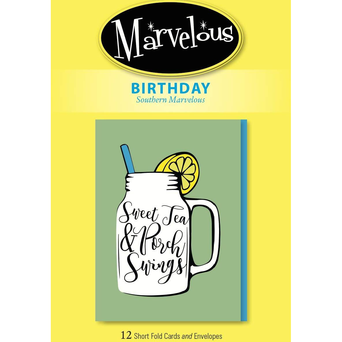 Marvelous Cards Birthday Greeting Cards Featuring Allison Matherne, 12 Greeting Cards, 1 Design, 6 5/8" x 4 3/4"