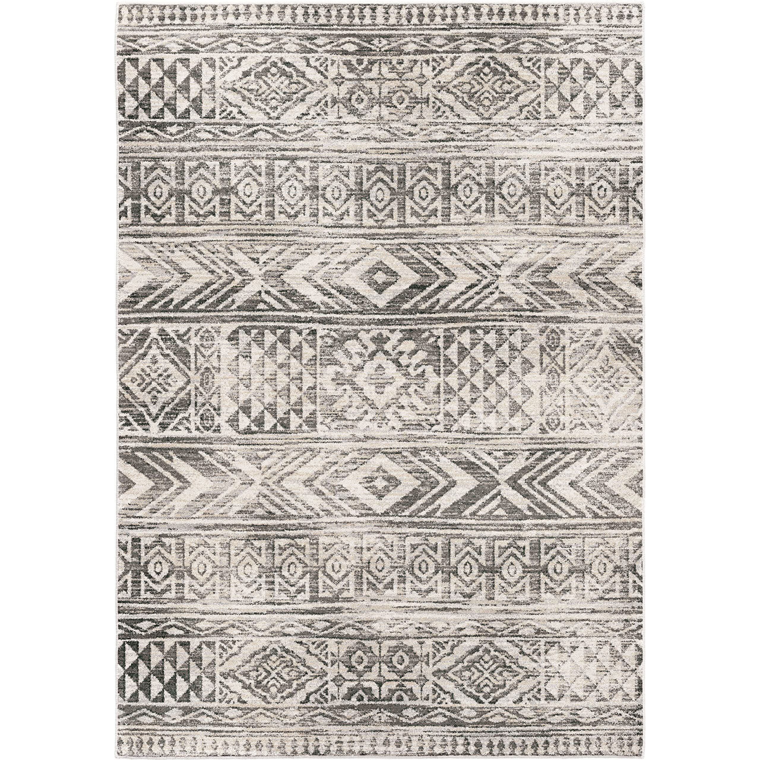 Orian Rugs Riverstone Kuba Delight - Cloud Grey Area Rug in 6'7" X 9'6"