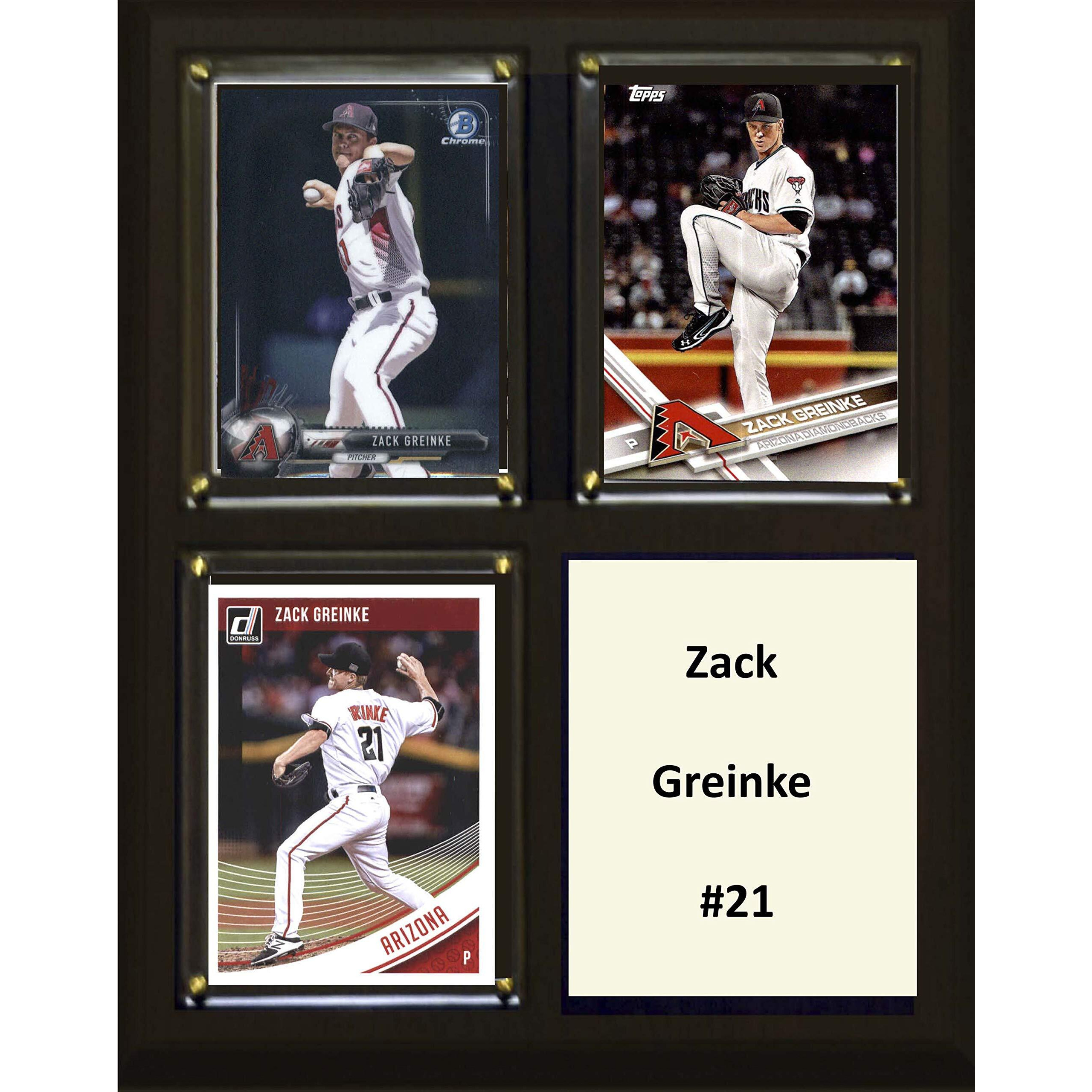 C&I Collectables MLB Arizona Diamondbacks Mens 810GREINKEMLB 6&quotx8" Zack Greinke Arizona Diamondbacks Two Card Plaque, Brown, N/A