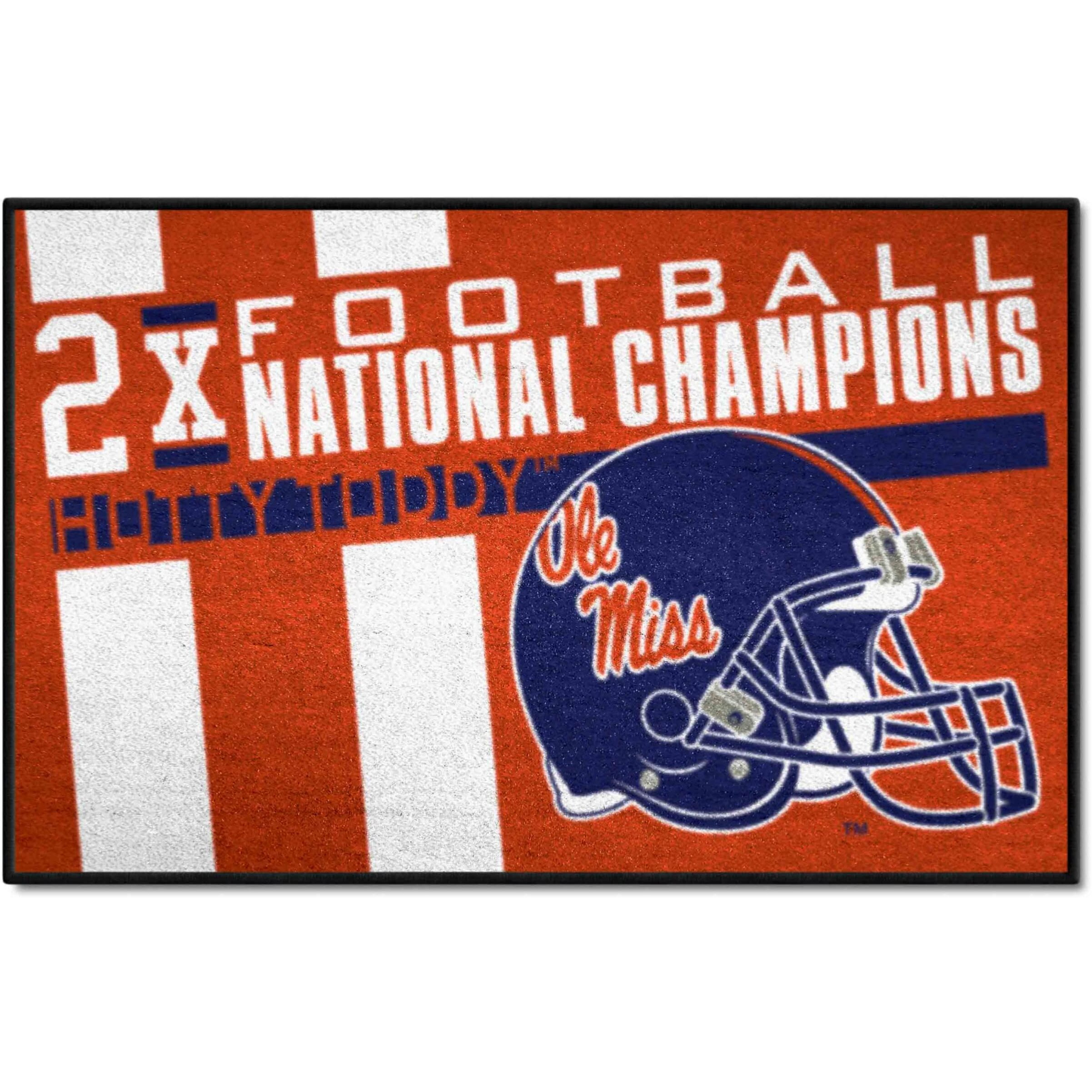 FANMATS 25965 NCAA - Ole Miss Rebels Dynasty Starter Mat Accent Rug - 19in. x 30in. | Sports Fan Home Decor Rug and Tailgating Mat