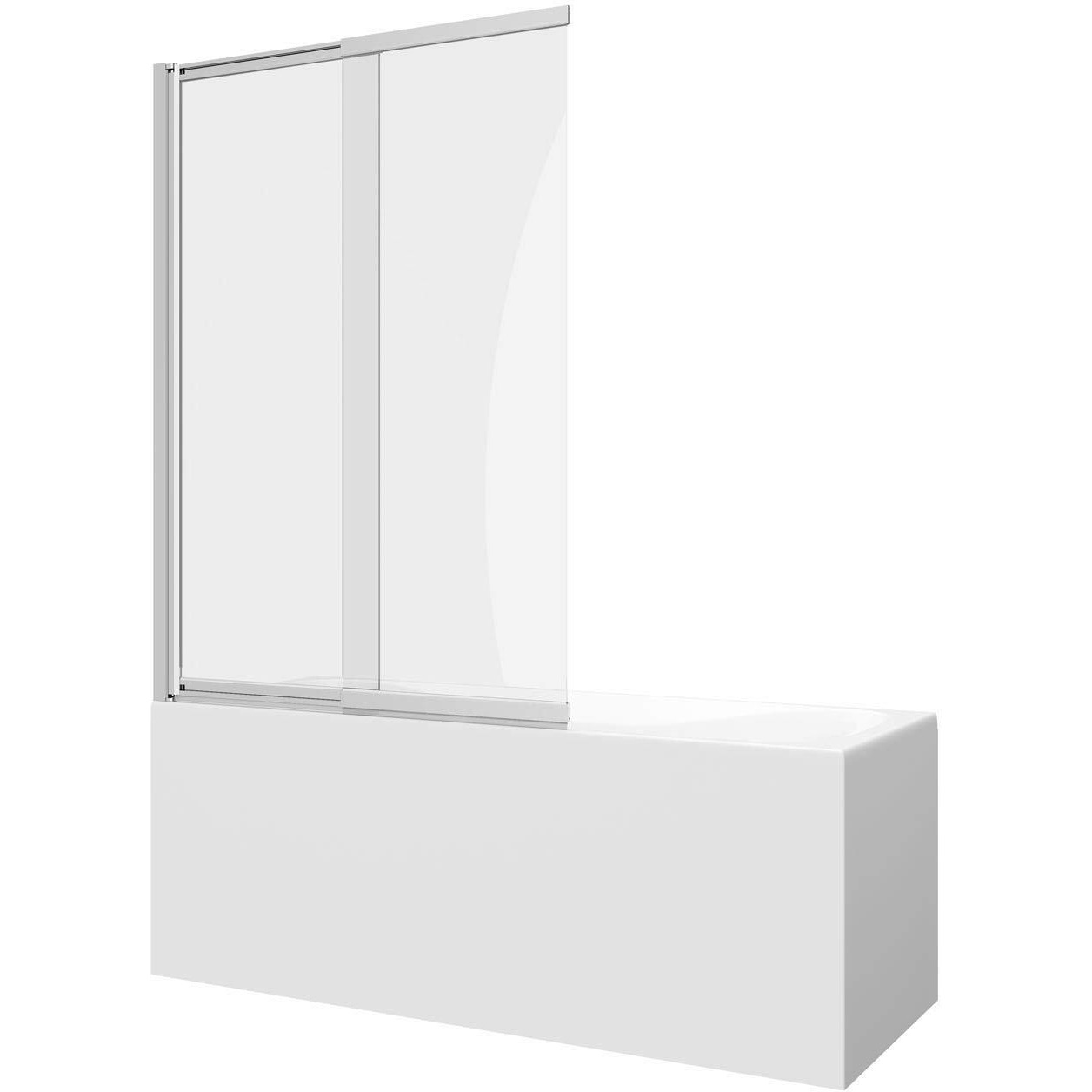 Amara Modern Bath Screen Shower Enclosure - Polished Chrome Finish