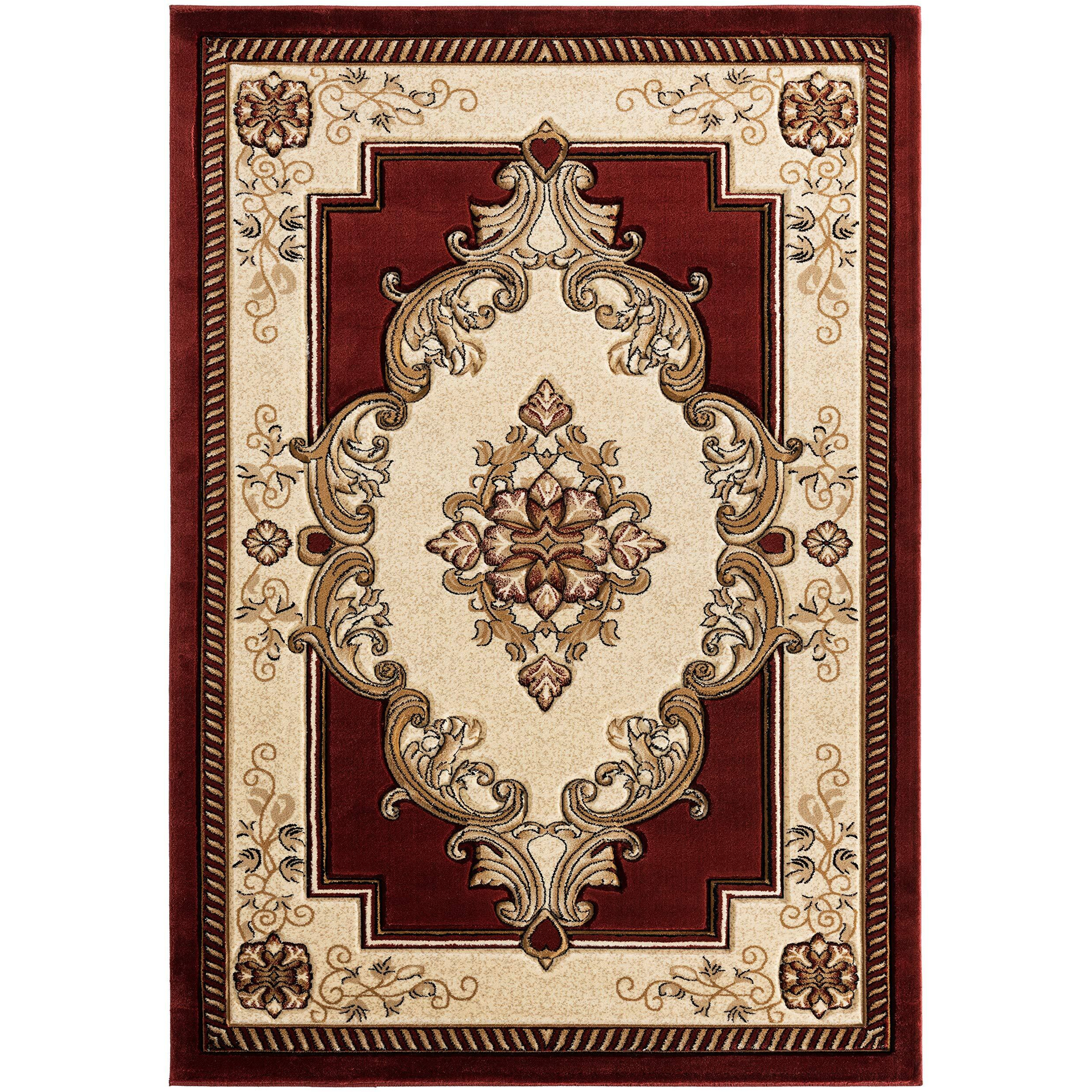 United Weavers of America Bristol Fallon Burgundy Runner Rug, 2'7" x 7'4"