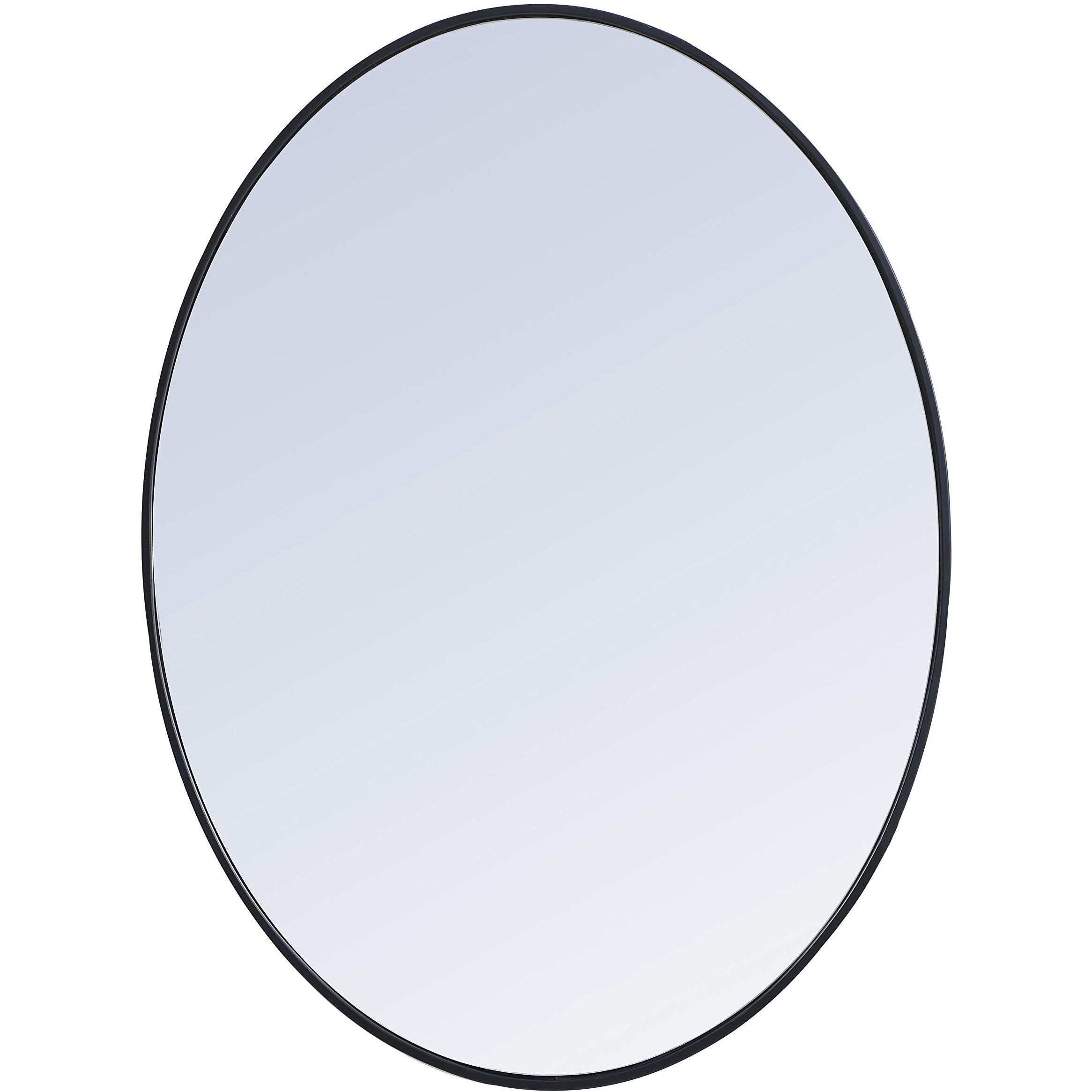 Elegant Decor Metal Frame Oval Mirror 40 inch in Black