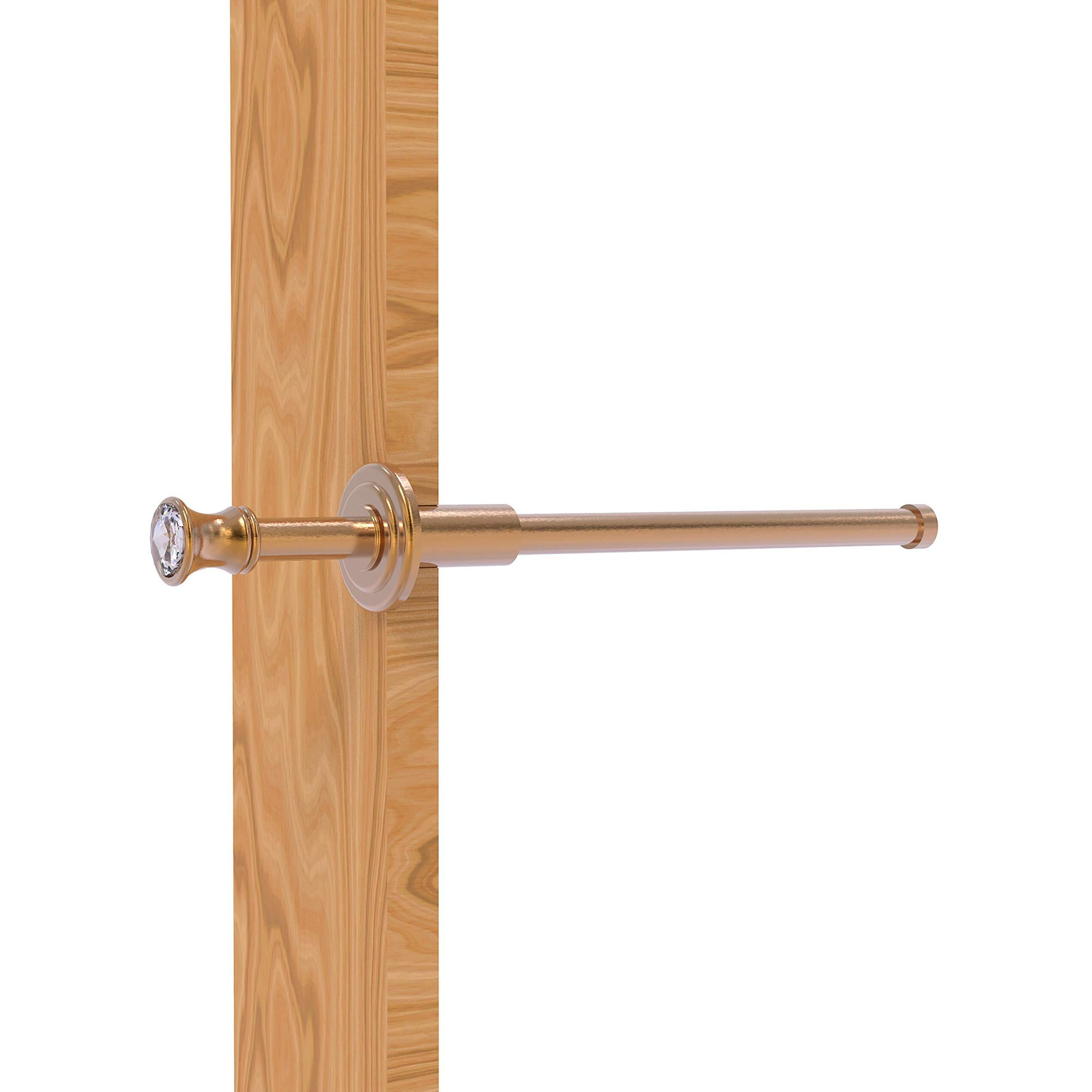 Allied Brass Carolina Crystal Collection Retractable Pullout Garment Rod, Brushed Bronze