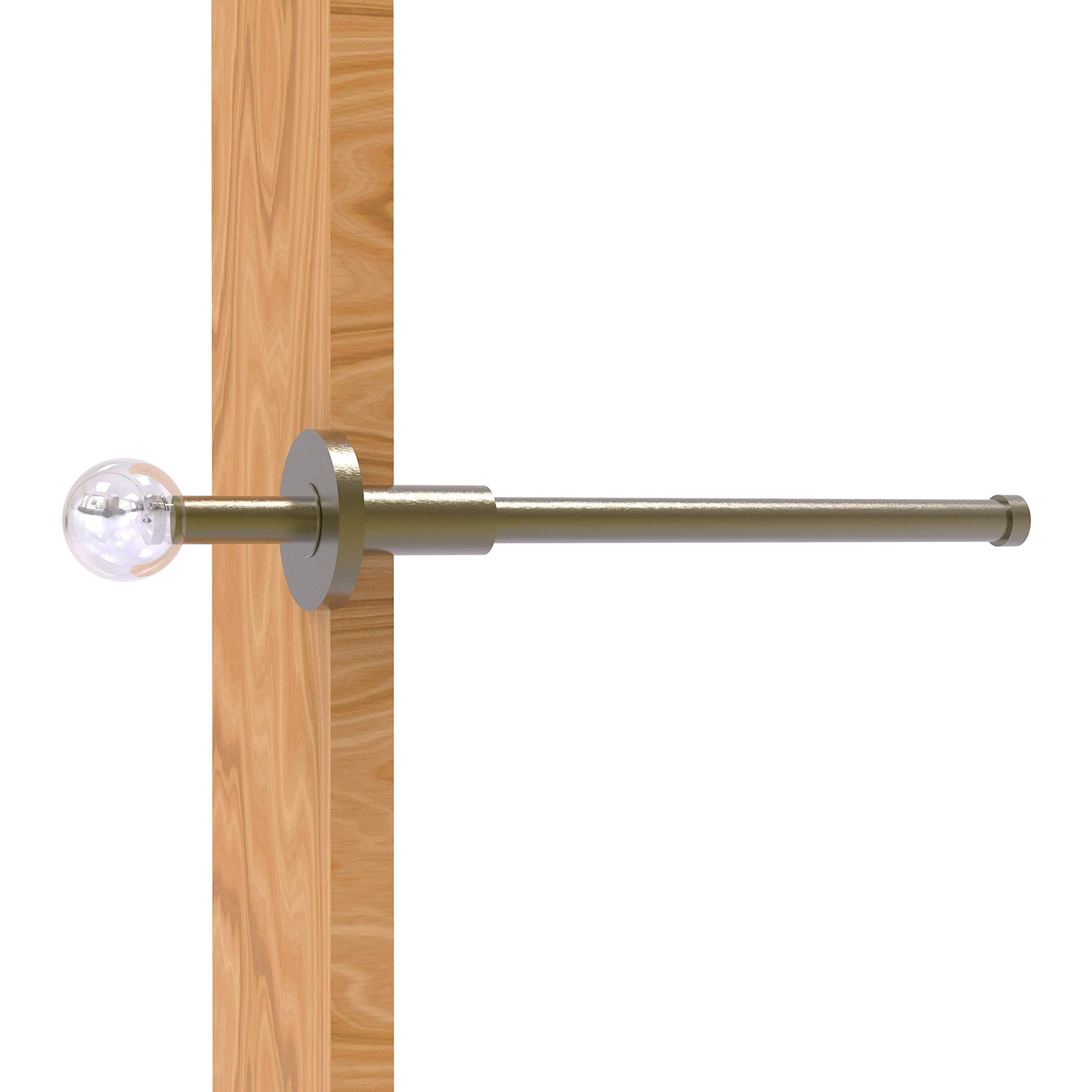 Allied Brass Clearview Collection Retractable Pullout Garment Rod, Antique Brass
