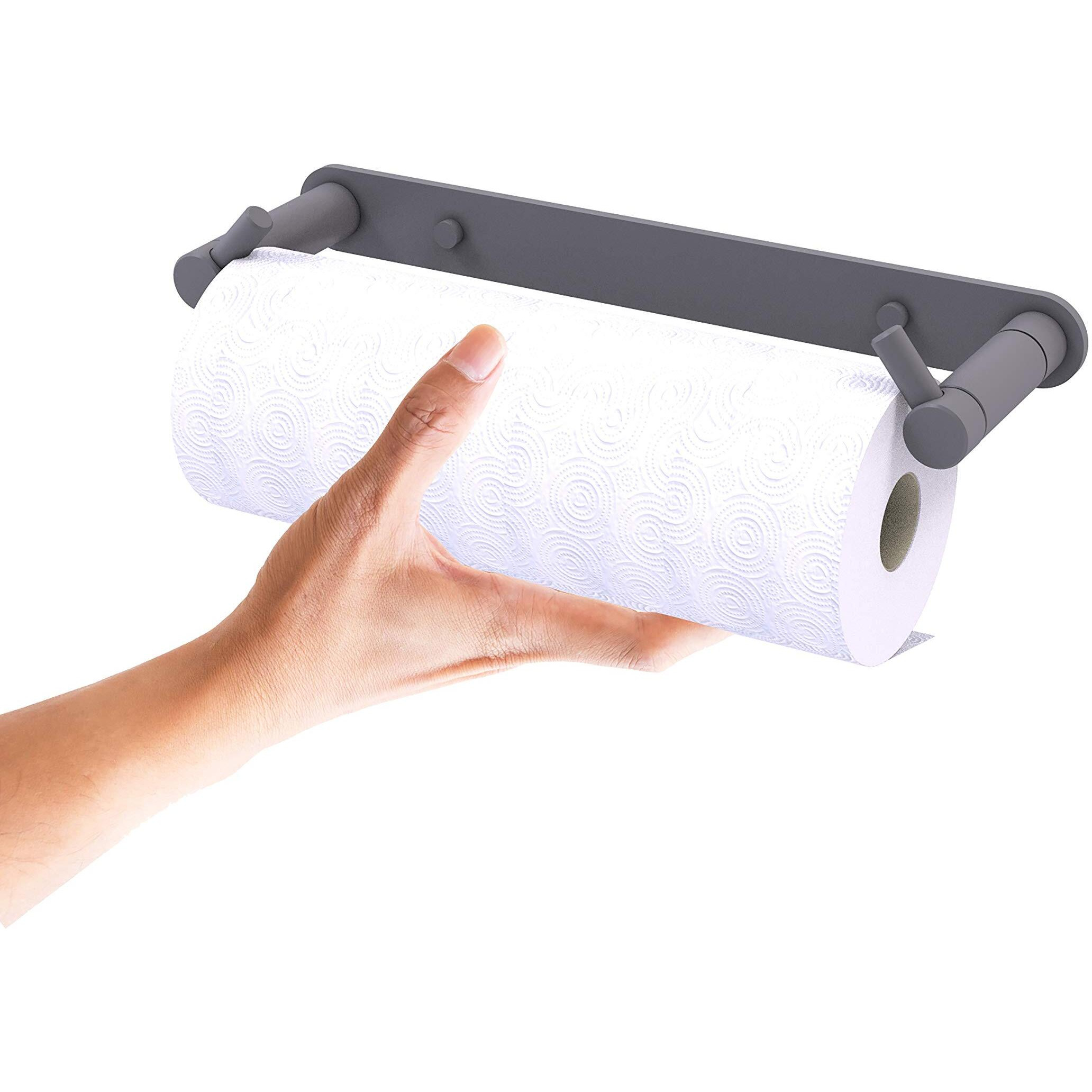 Allied Brass Fresno Collection Wall Mounted Rollerless Paper Towel Holder, Matte Gray