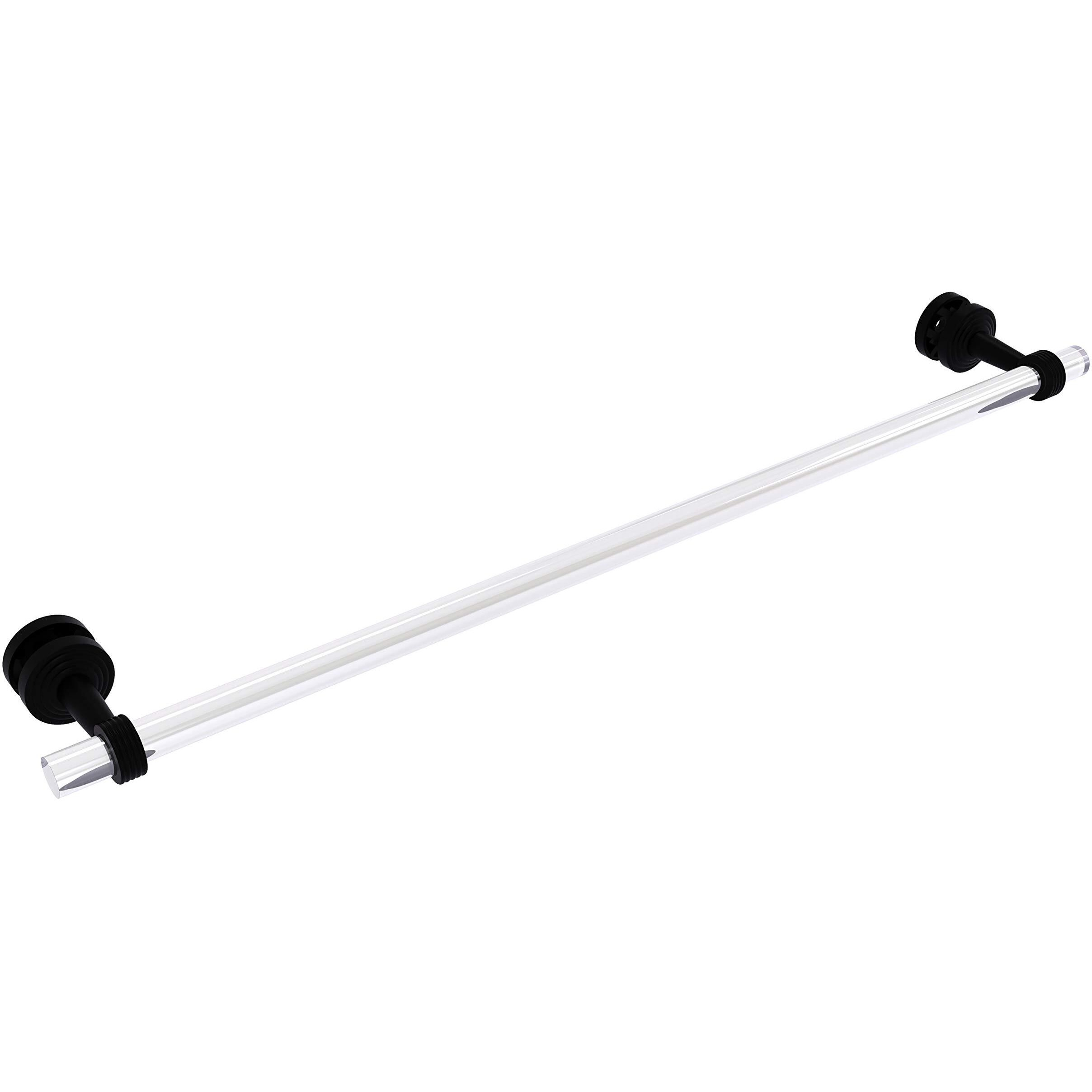 Allied Brass PB-41G-SM-30 Pacific Beach Collection 30 Inch Groovy Accents Shower Door Towel Bar, Matte Black