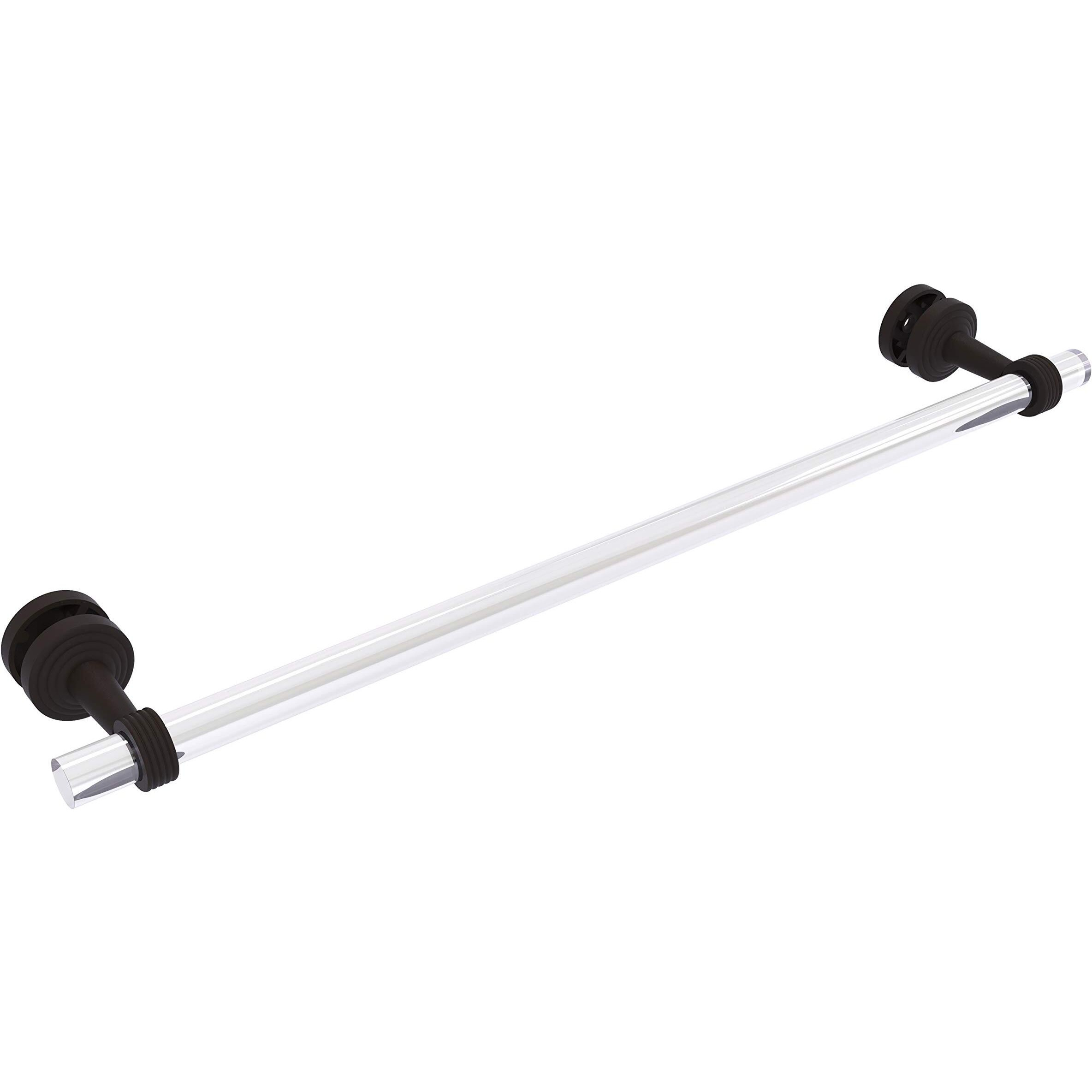 Allied Brass PB-41G-SM-24 Pacific Beach Collection 24 Inch Groovy Accents Shower Door Towel Bar, Oil Rubbed Bronze