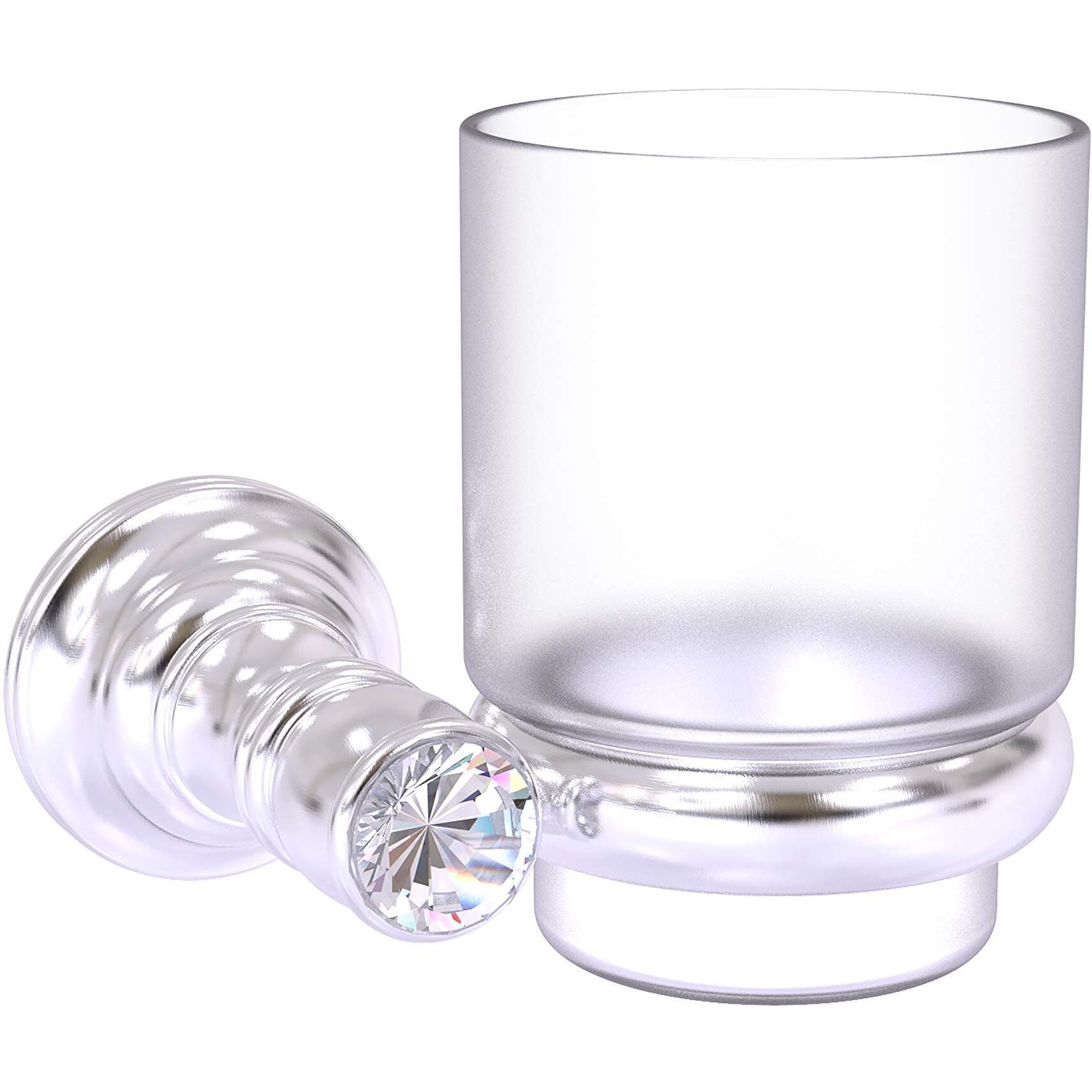 Allied Brass Carolina Crystal Collection Wall Mounted Tumbler Toothbrush Holder, Satin Chrome